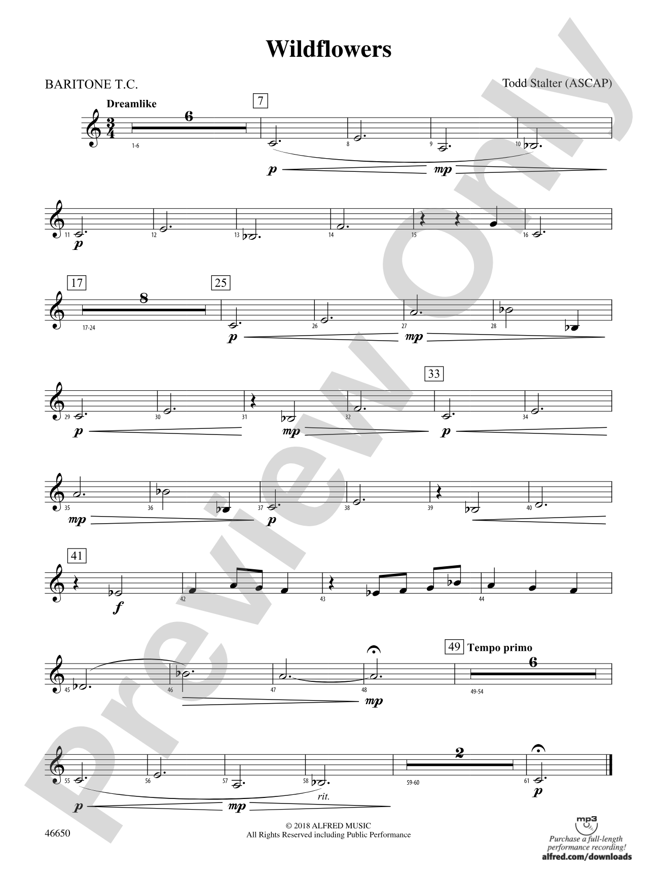 Wildflowers: Baritone T.C.
