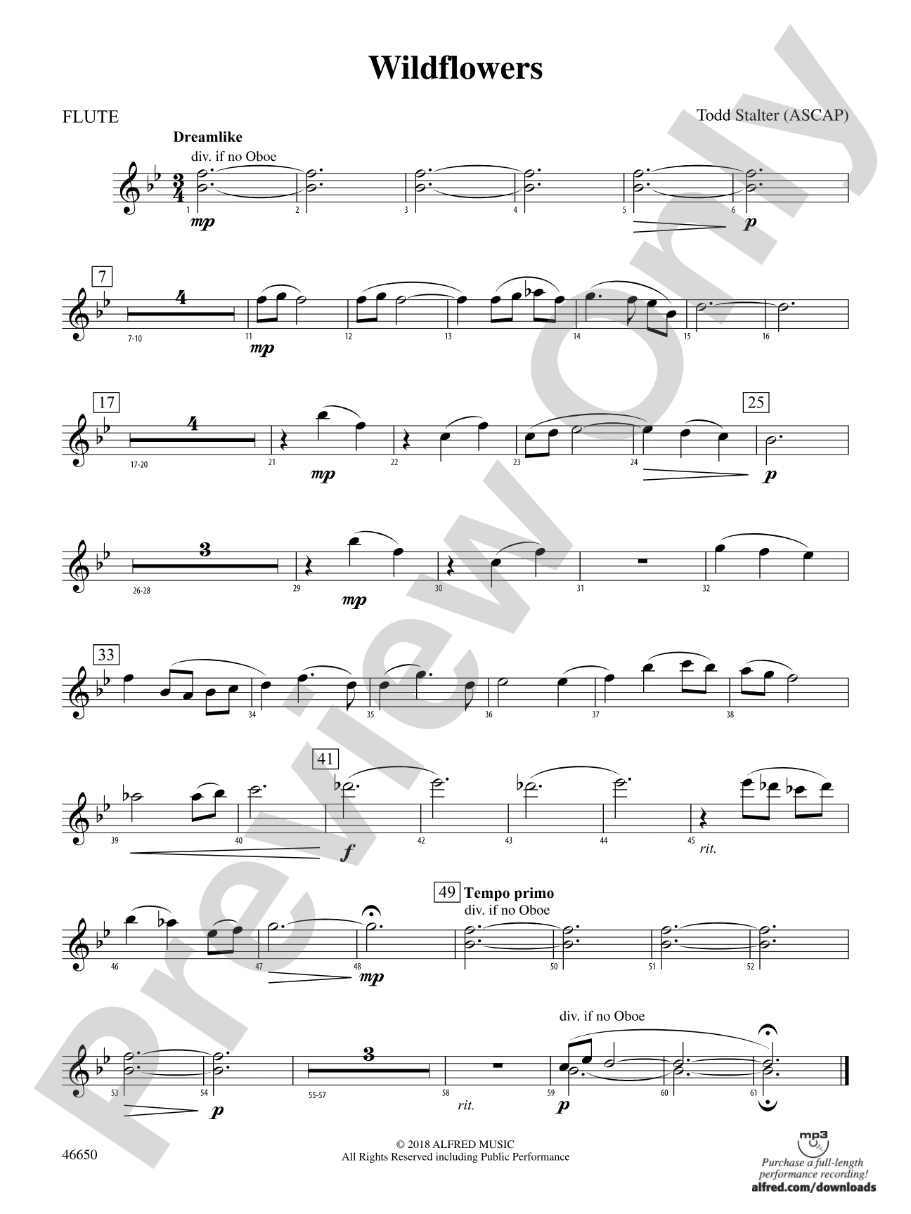 Wildflowers: Flute