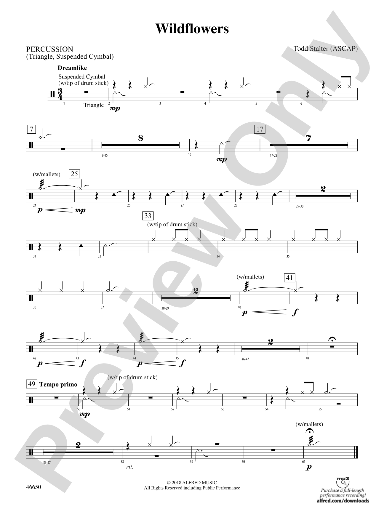 Wildflowers: 1st Percussion