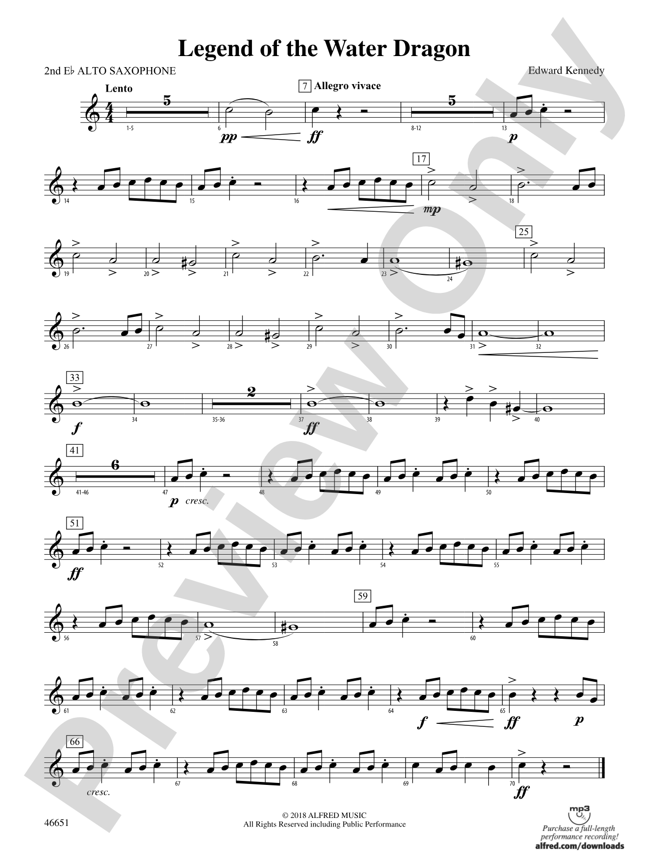 Legend of the Water Dragon: 2nd E-flat Alto Saxophone