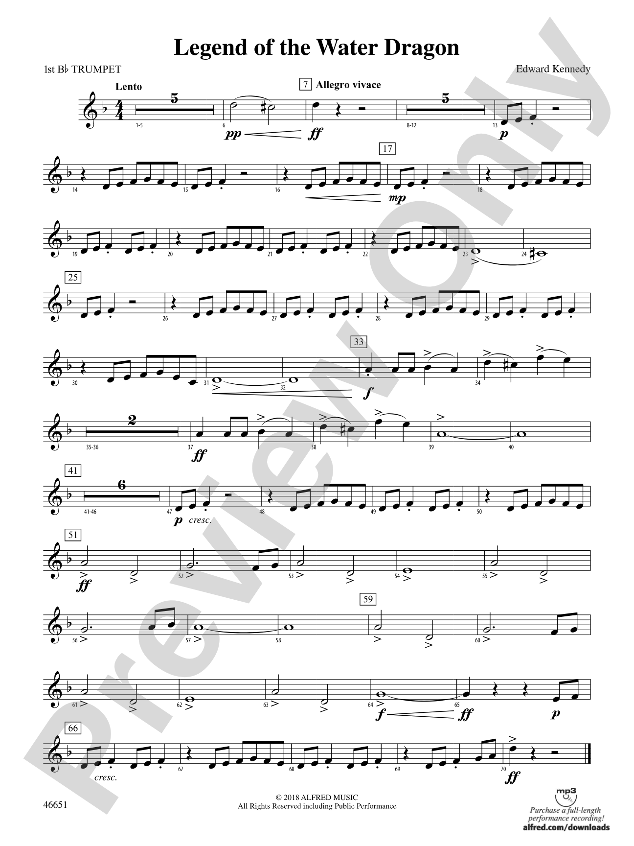 Legend of the Water Dragon: 1st B-flat Trumpet