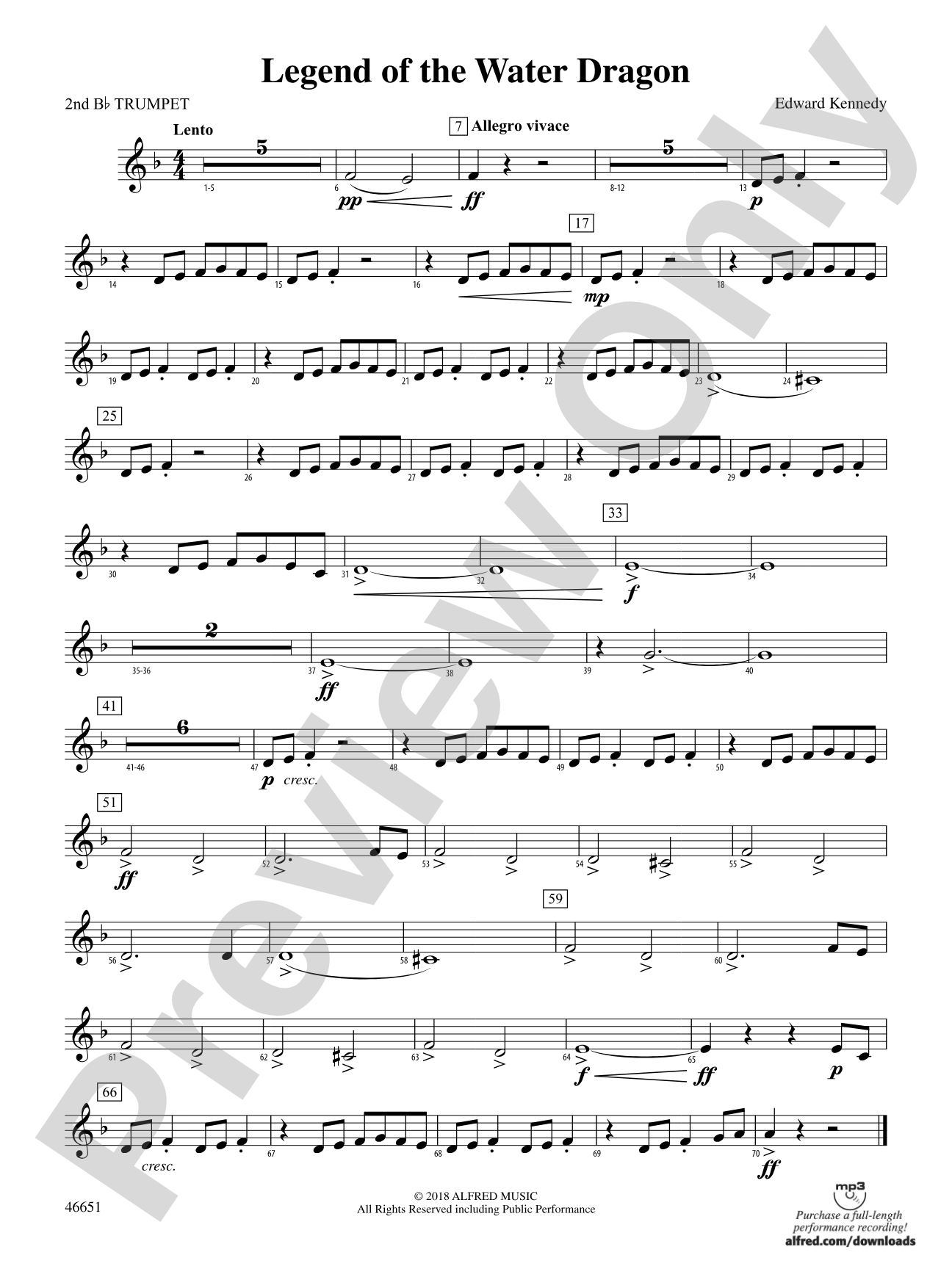 Legend of the Water Dragon: 2nd B-flat Trumpet