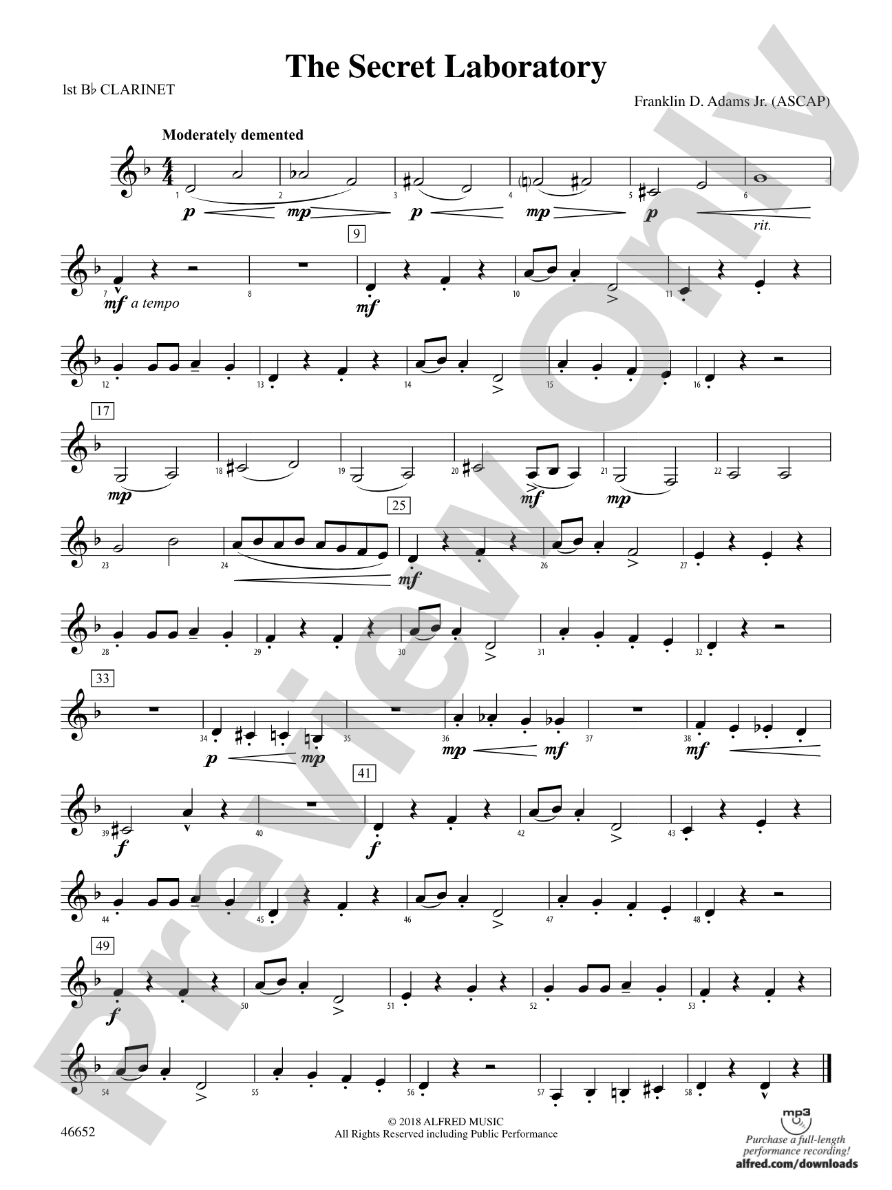 The Secret Laboratory: 1st B-flat Clarinet