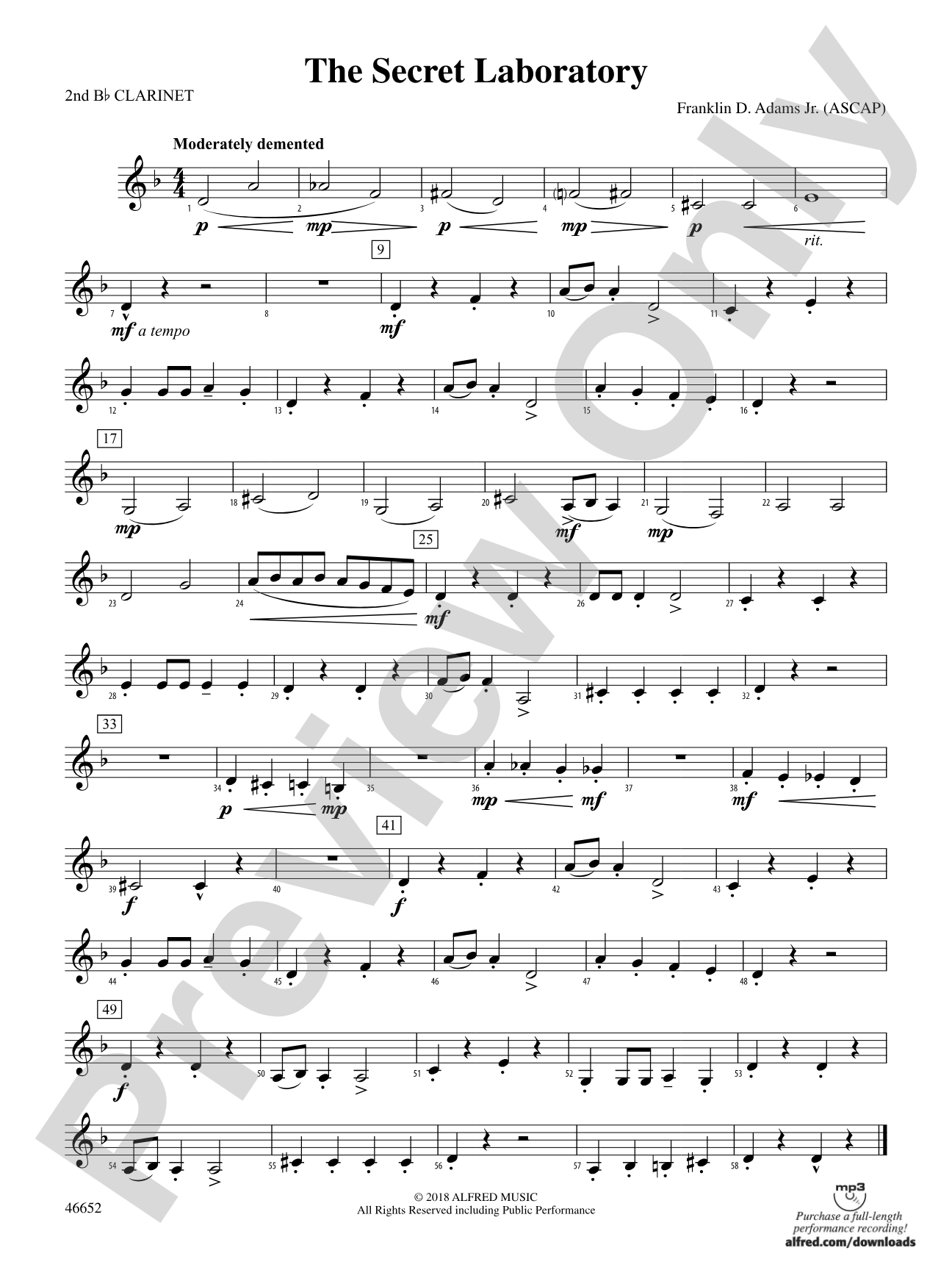 The Secret Laboratory: 2nd B-flat Clarinet