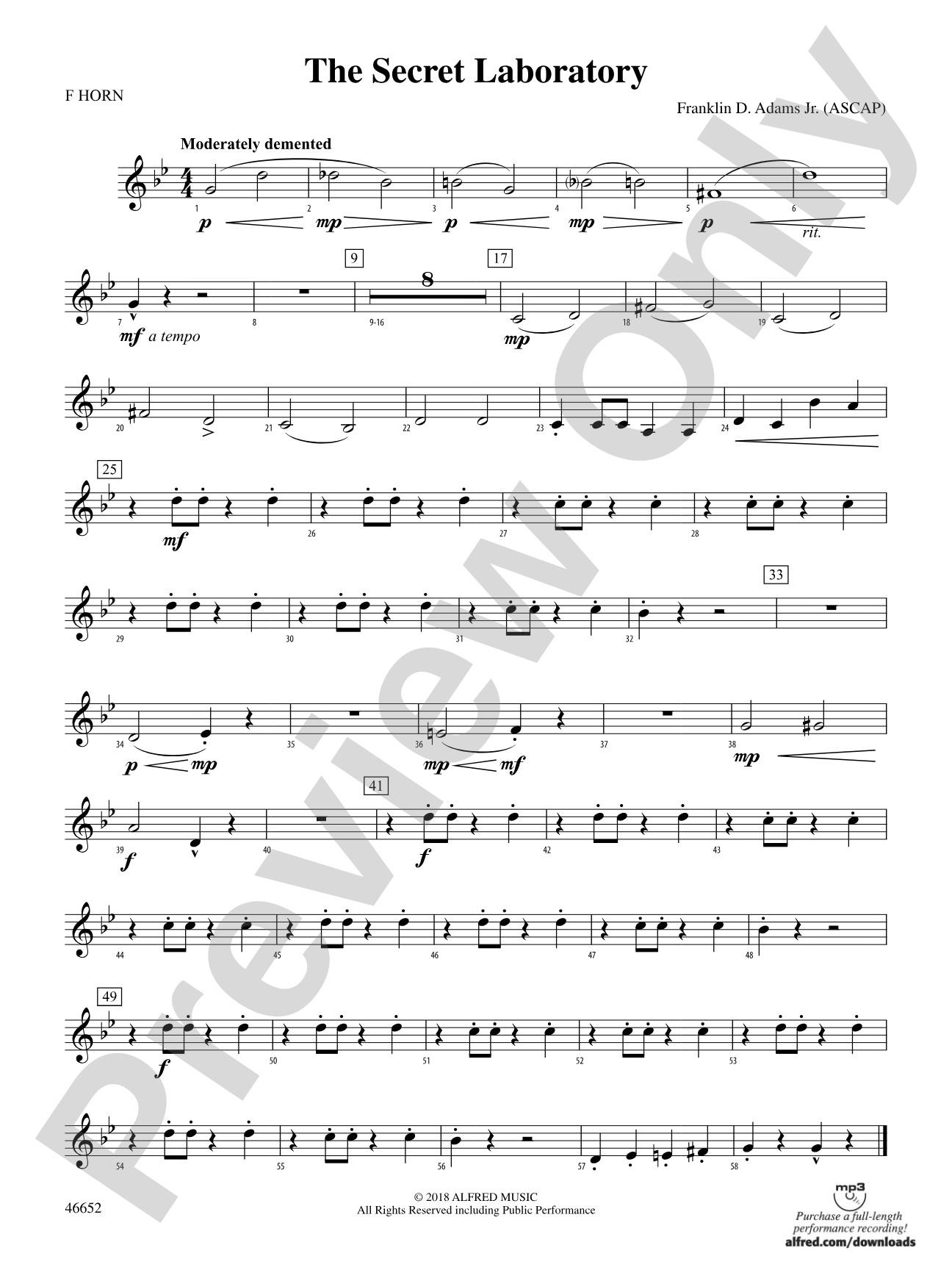 The Secret Laboratory: 1st F Horn