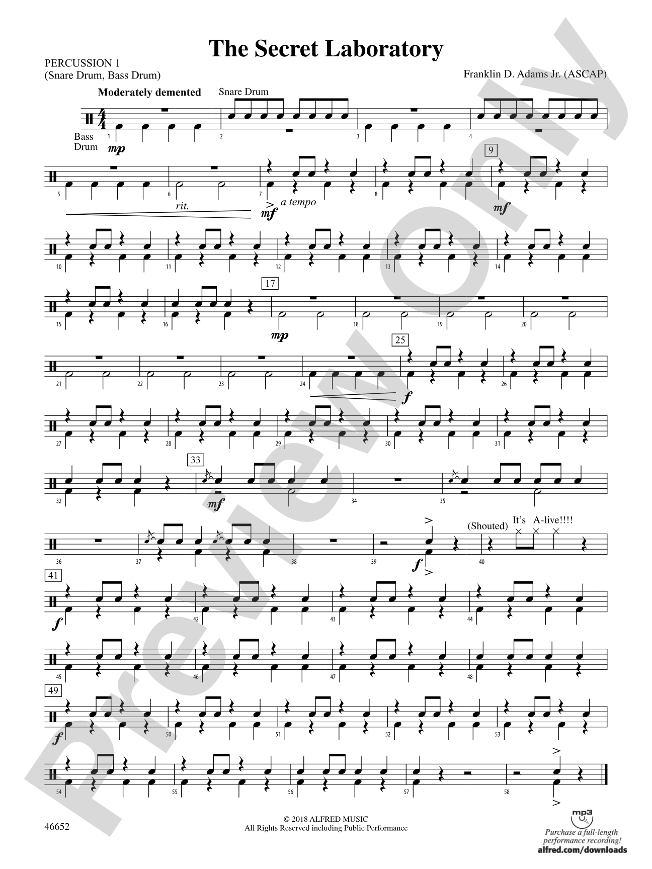 The Secret Laboratory: 1st Percussion