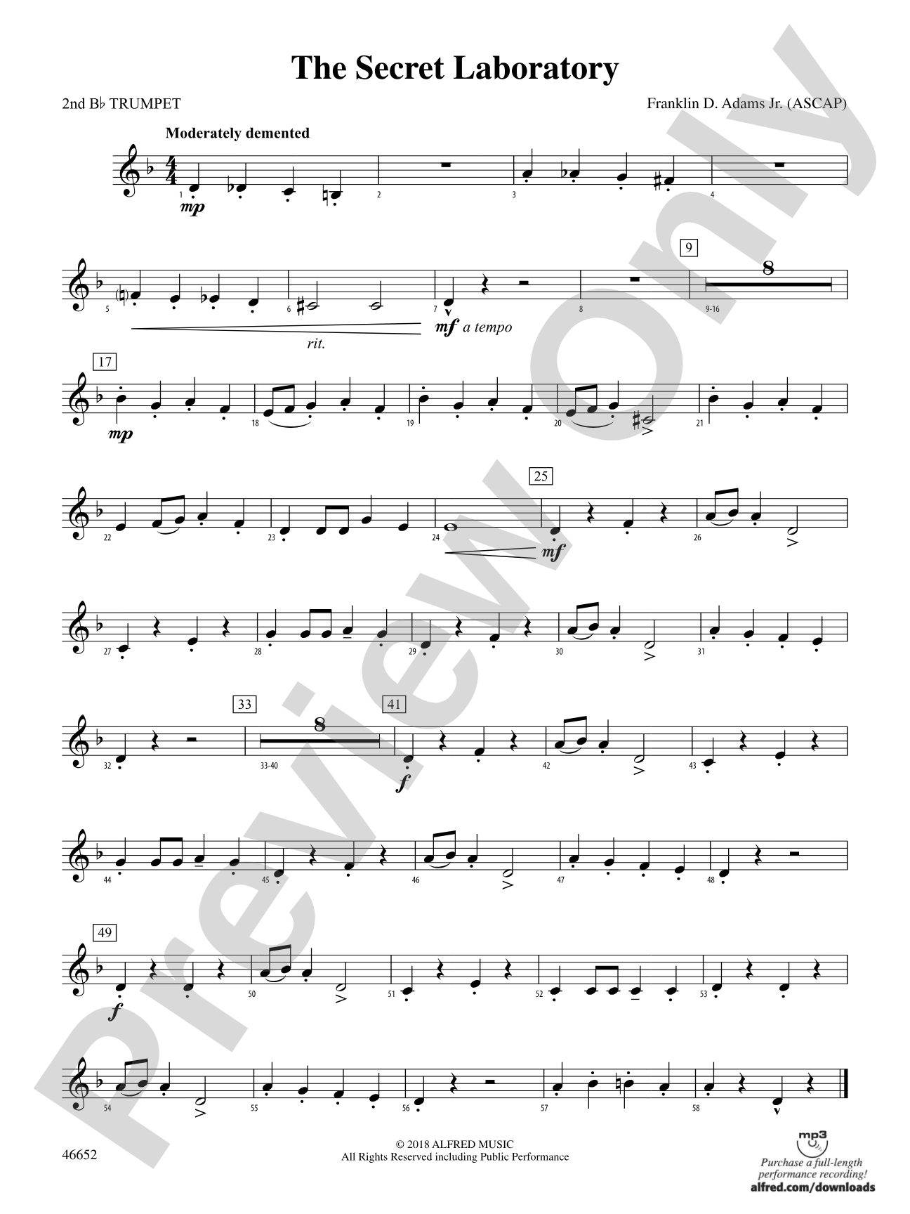 The Secret Laboratory: 2nd B-flat Trumpet