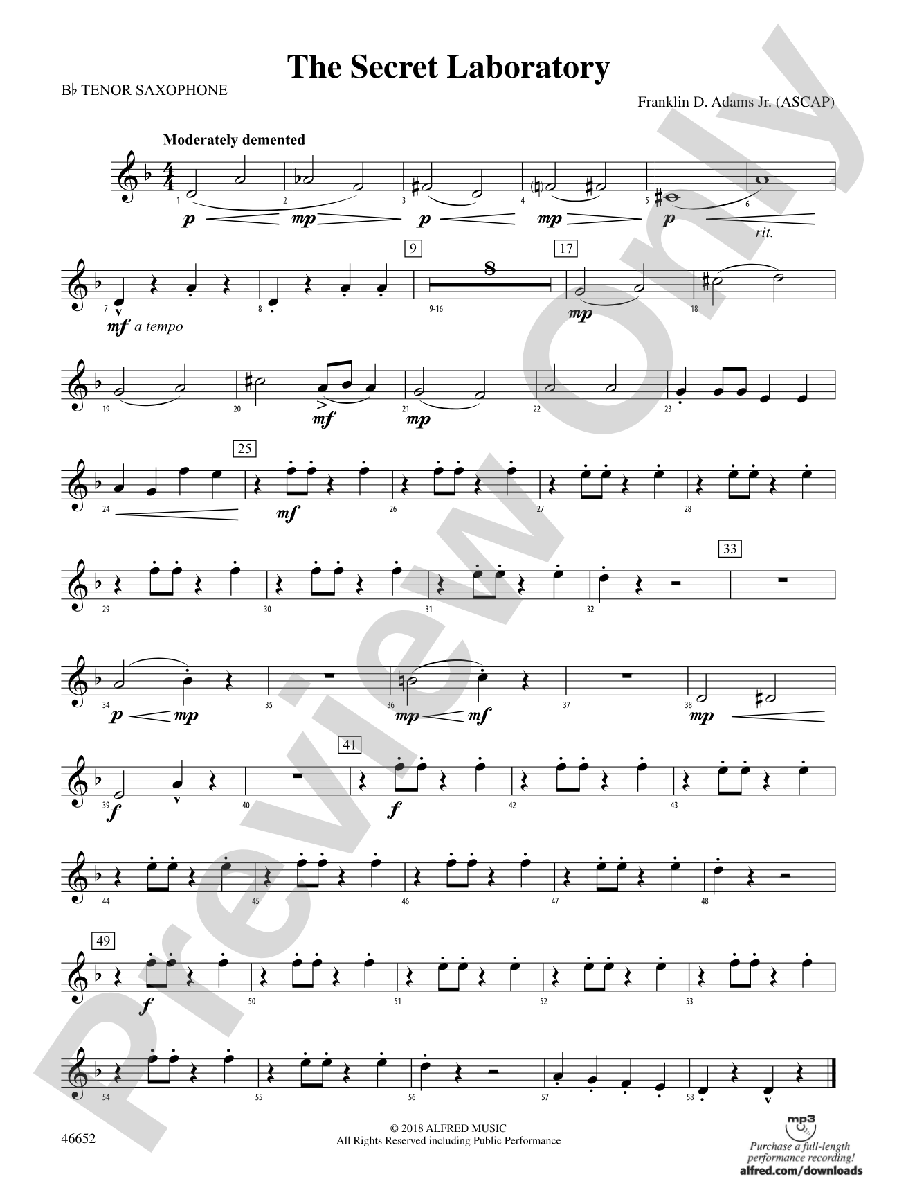 The Secret Laboratory: B-flat Tenor Saxophone