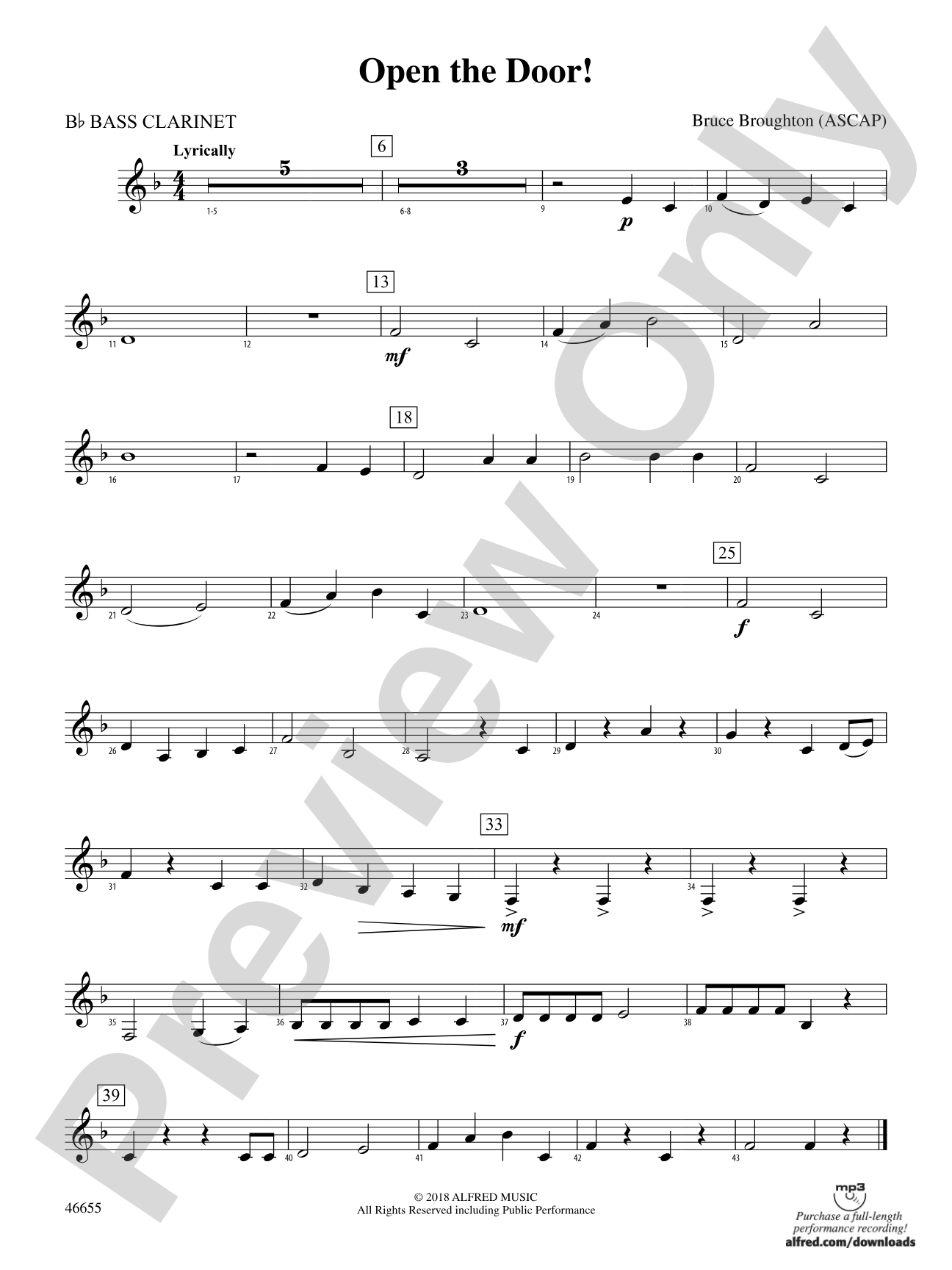 Open the Door!: B-flat Bass Clarinet
