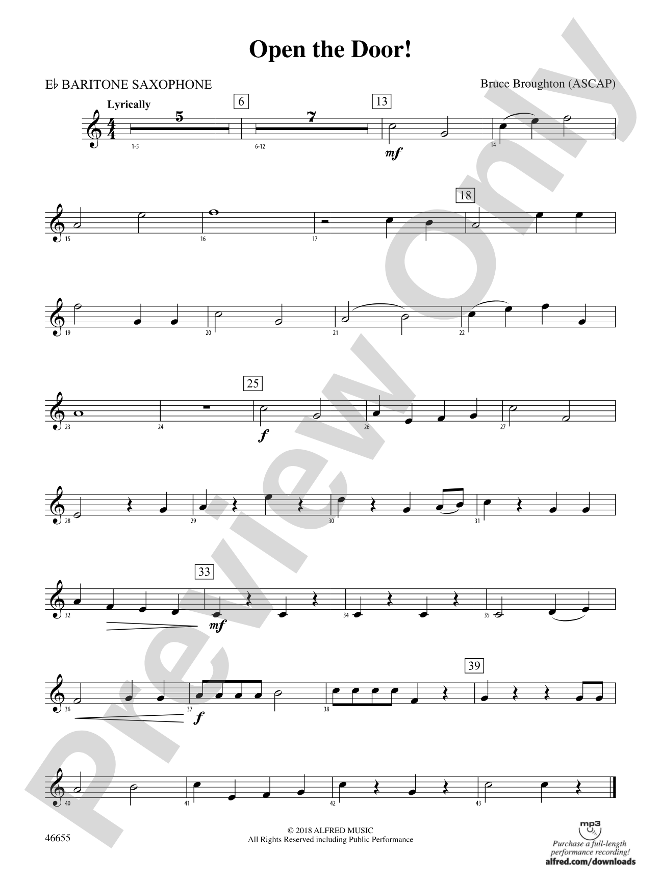 Open the Door!: E-flat Baritone Saxophone