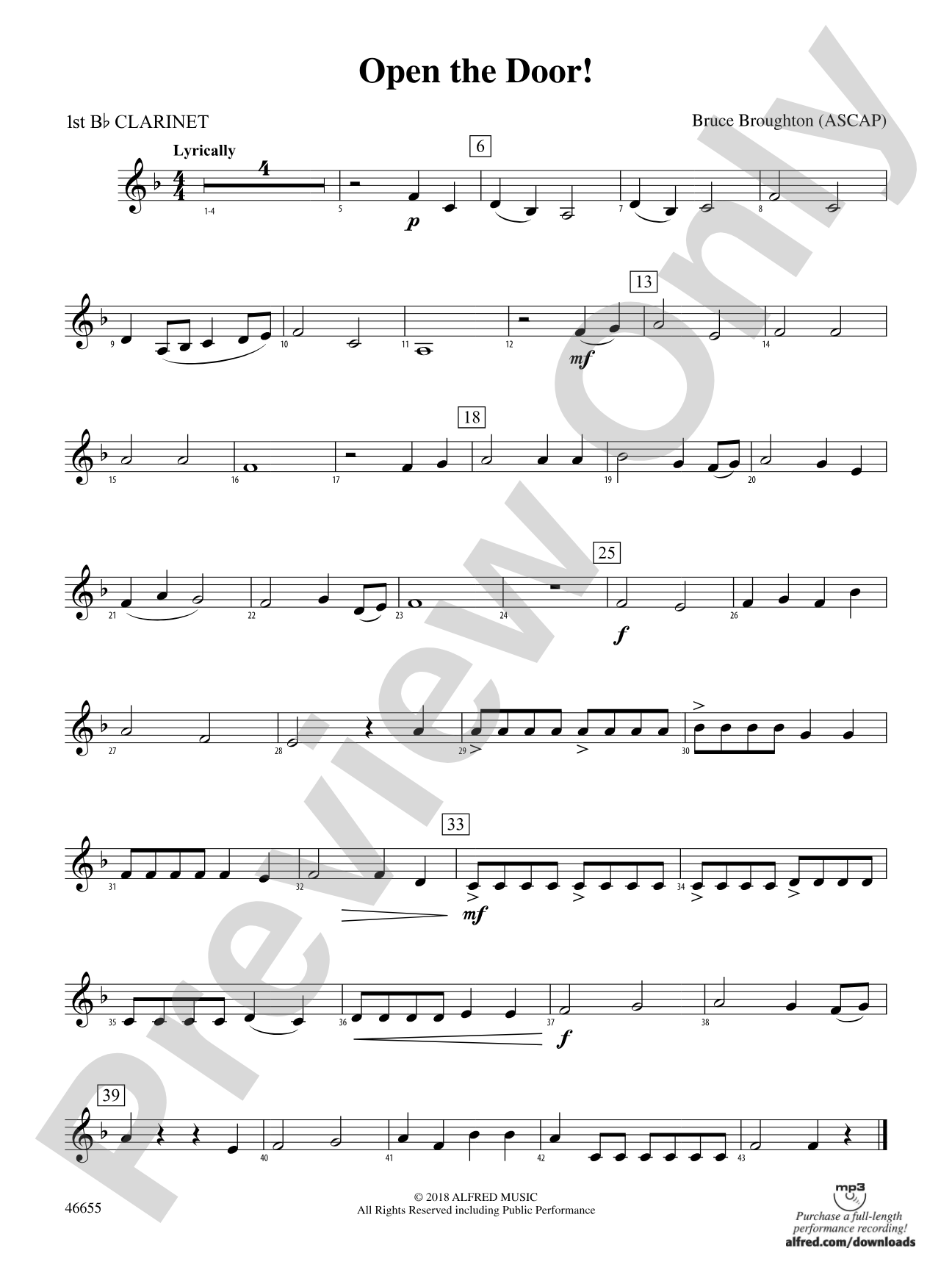 Open the Door!: 1st B-flat Clarinet