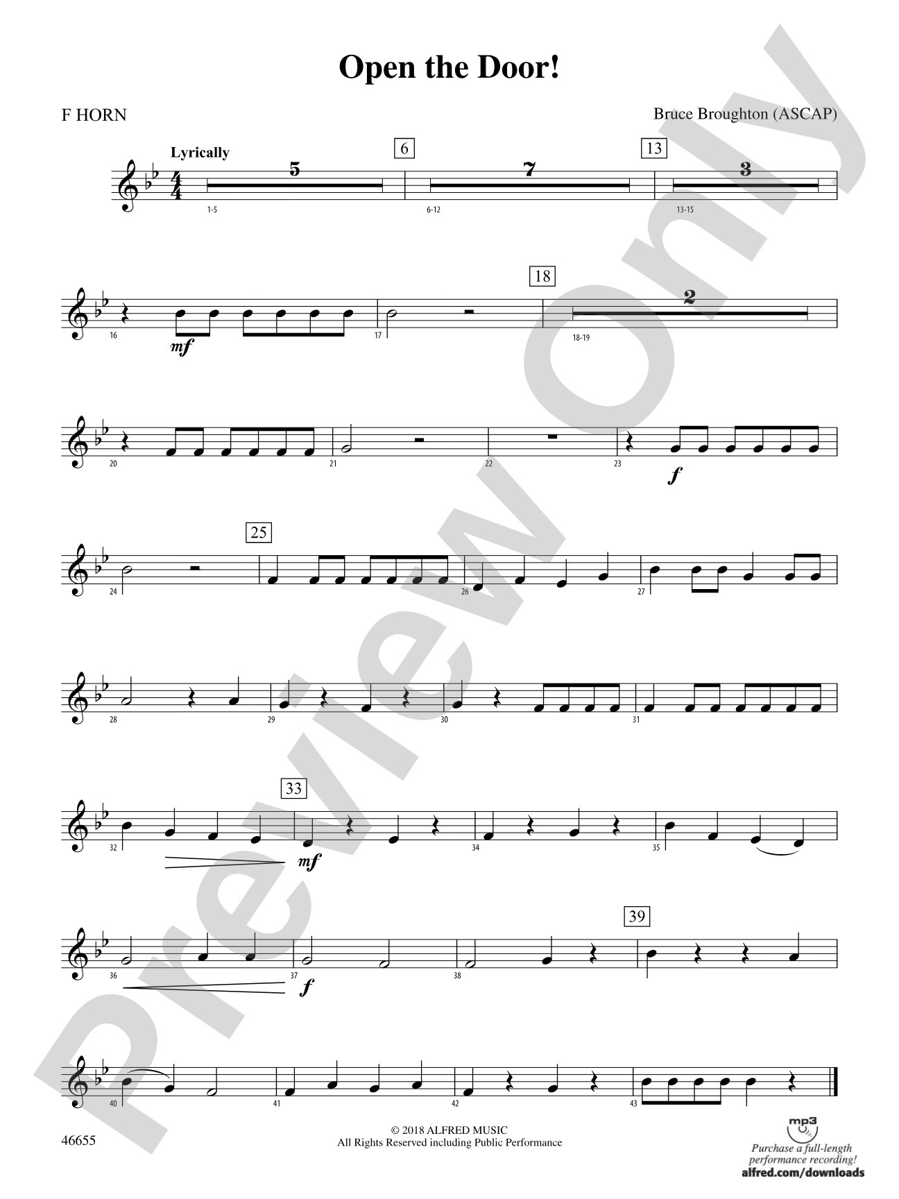 Open the Door!: 1st F Horn