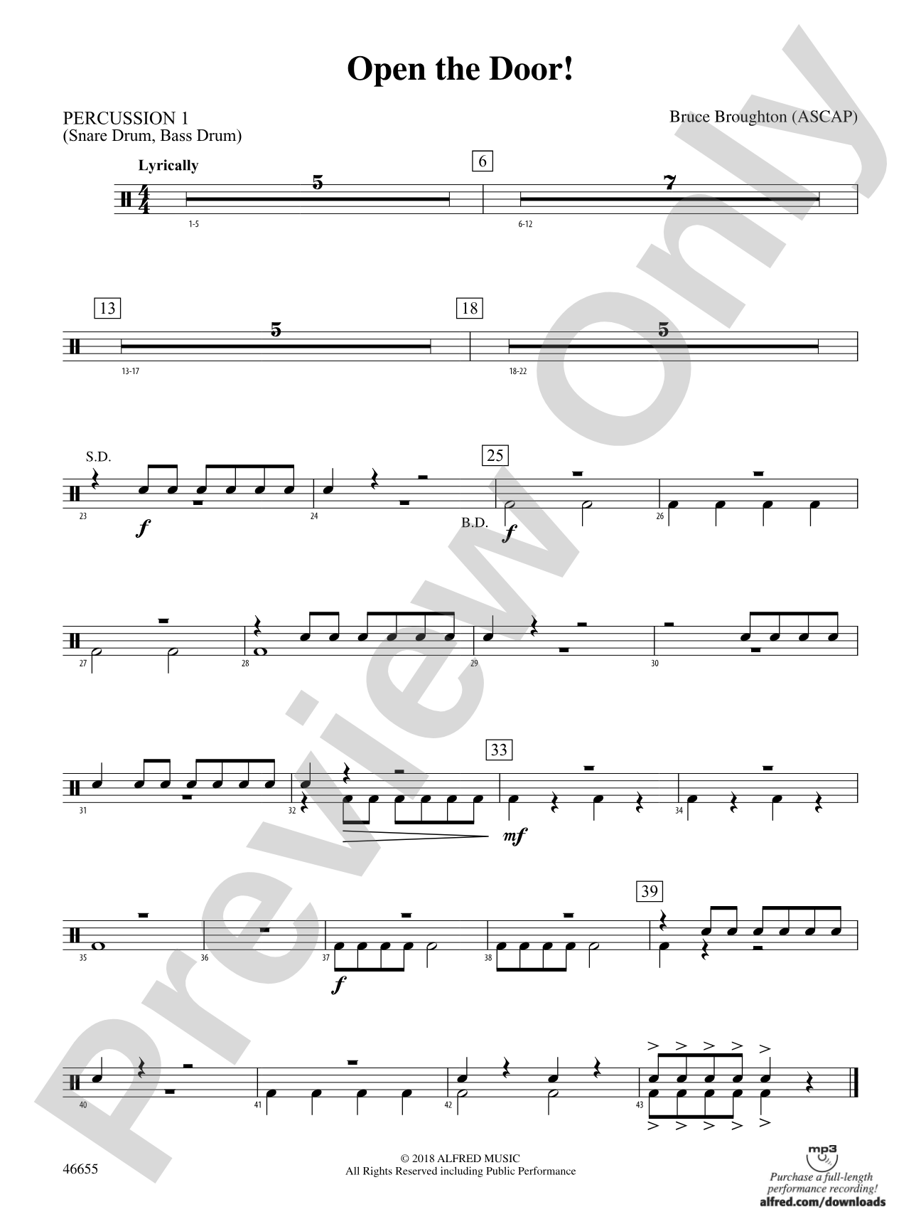 Open the Door!: 1st Percussion