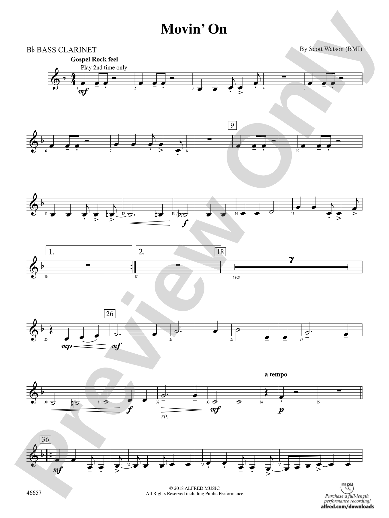 Movin' On: B-flat Bass Clarinet