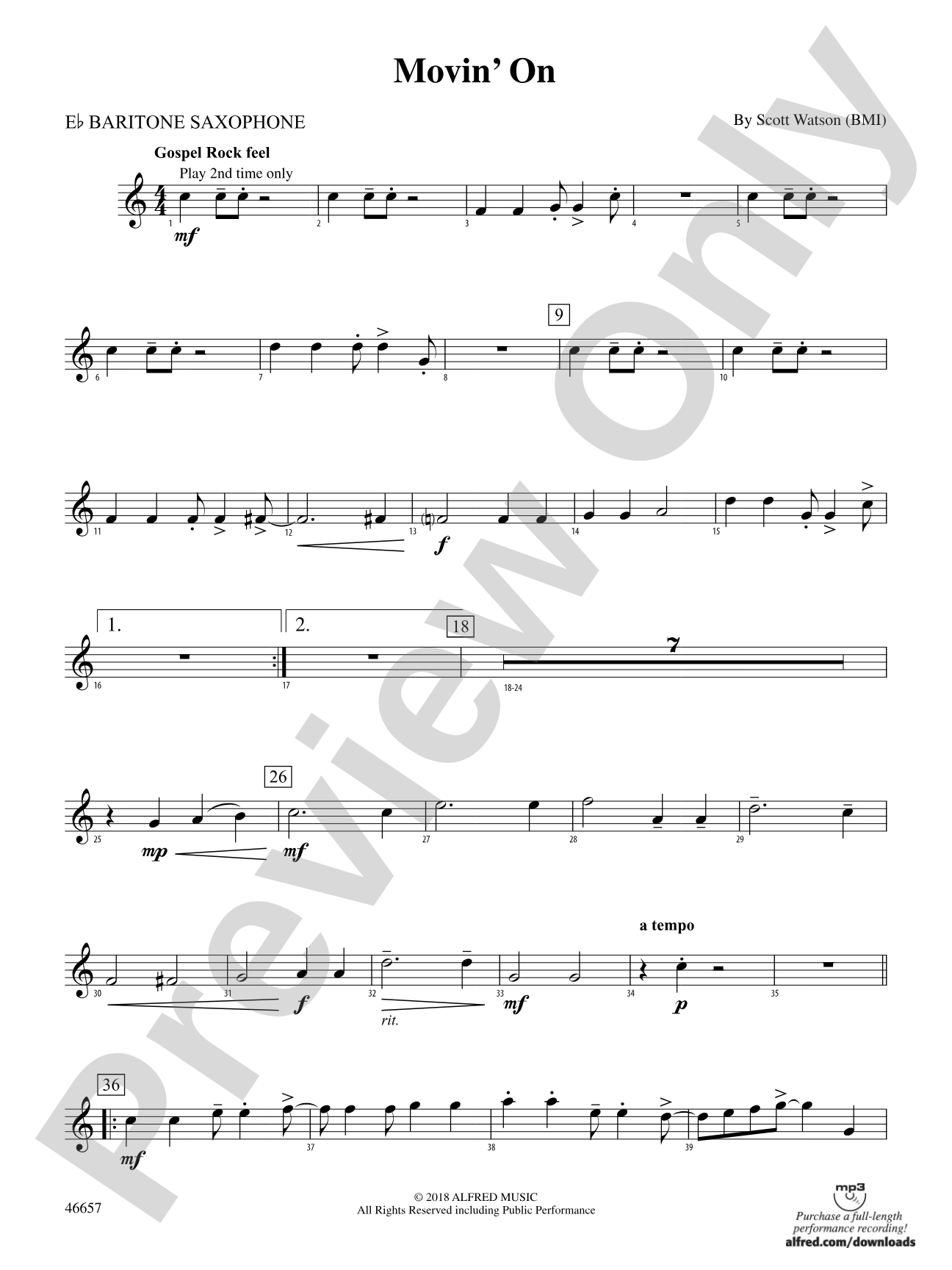 Movin' On: E-flat Baritone Saxophone
