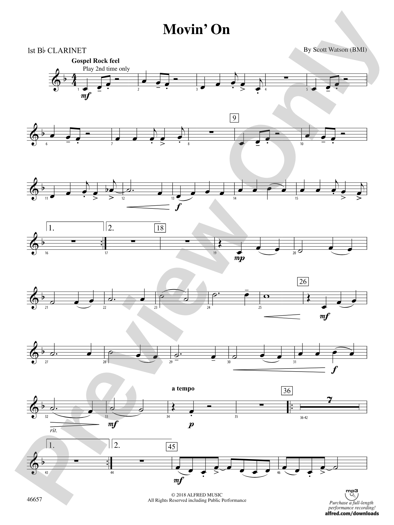 Movin' On: 1st B-flat Clarinet