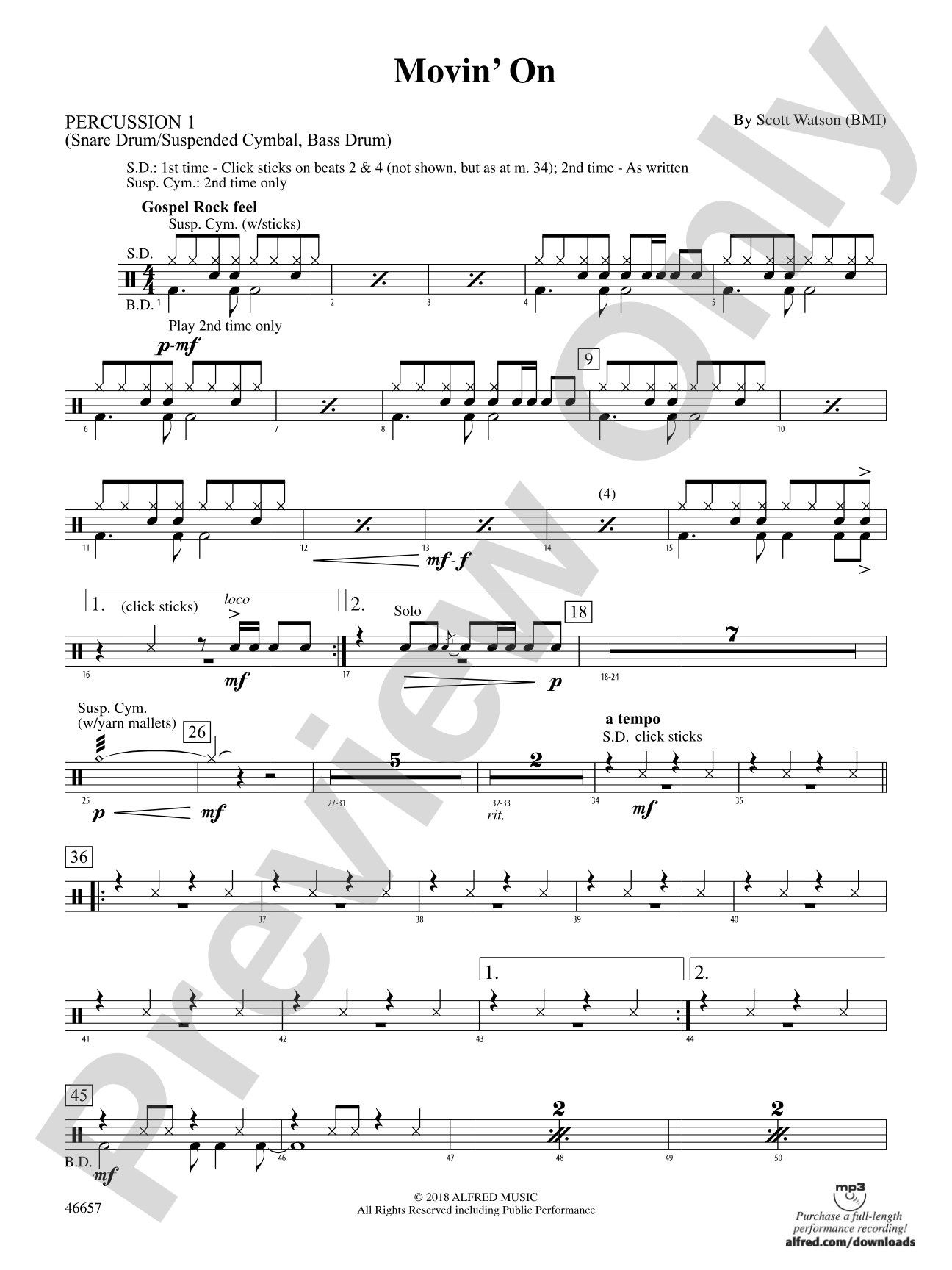 Movin' On: 1st Percussion