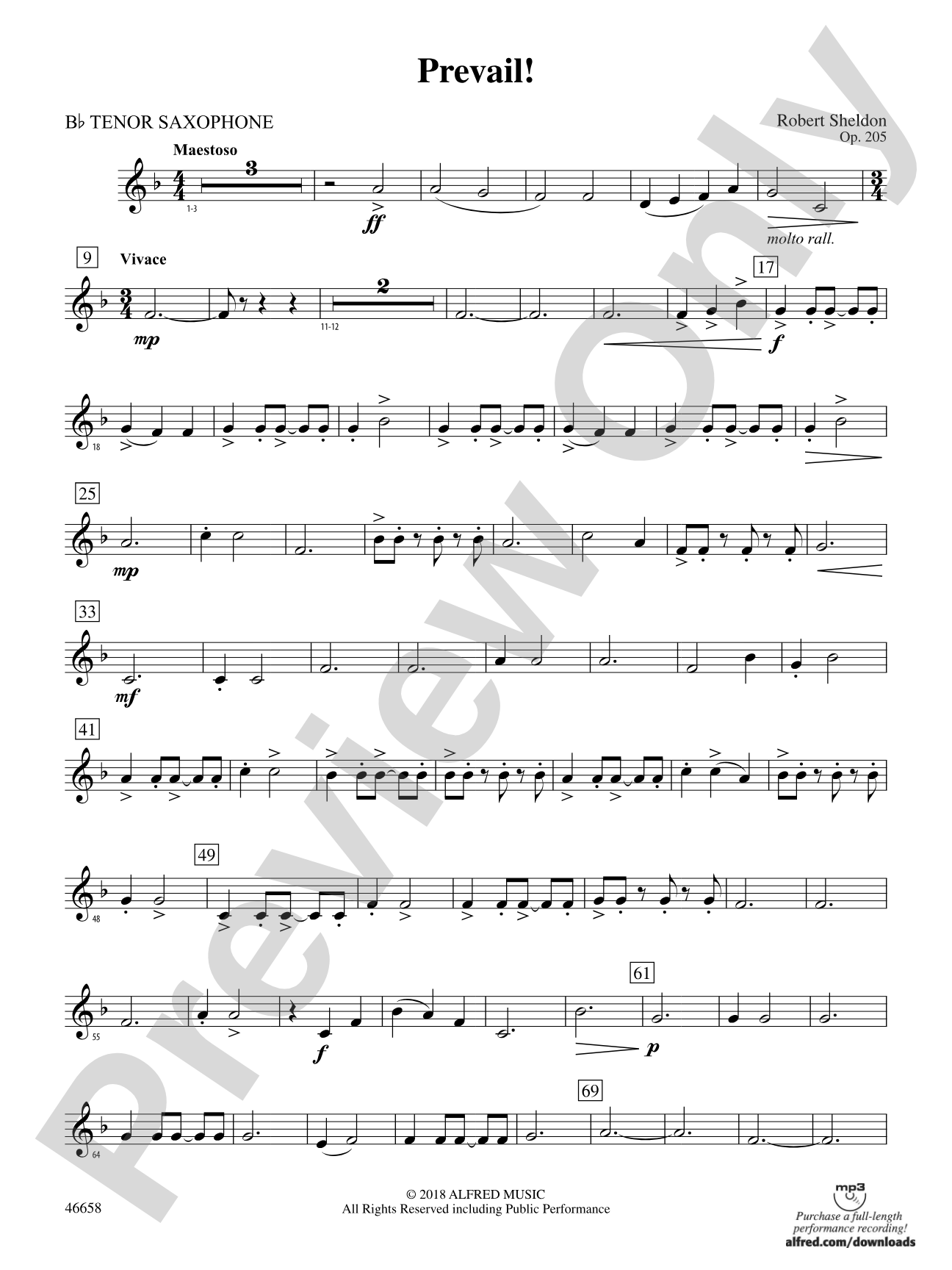 Prevail!: B-flat Tenor Saxophone