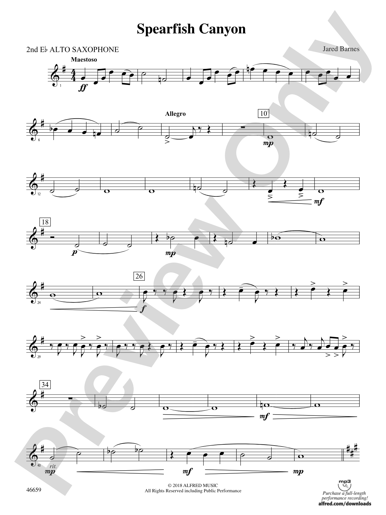 Spearfish Canyon: 2nd E-flat Alto Saxophone