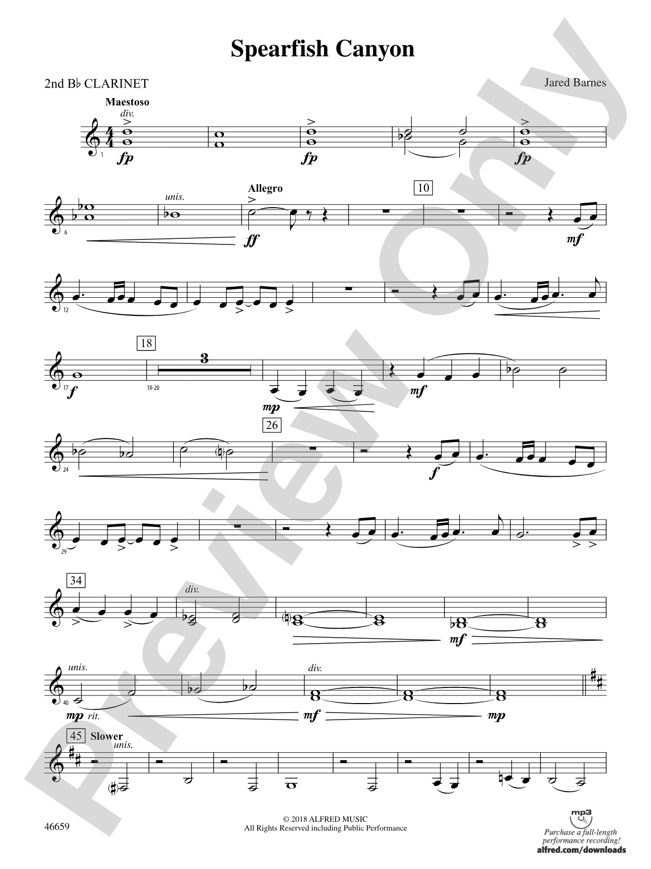 Spearfish Canyon: 2nd B-flat Clarinet