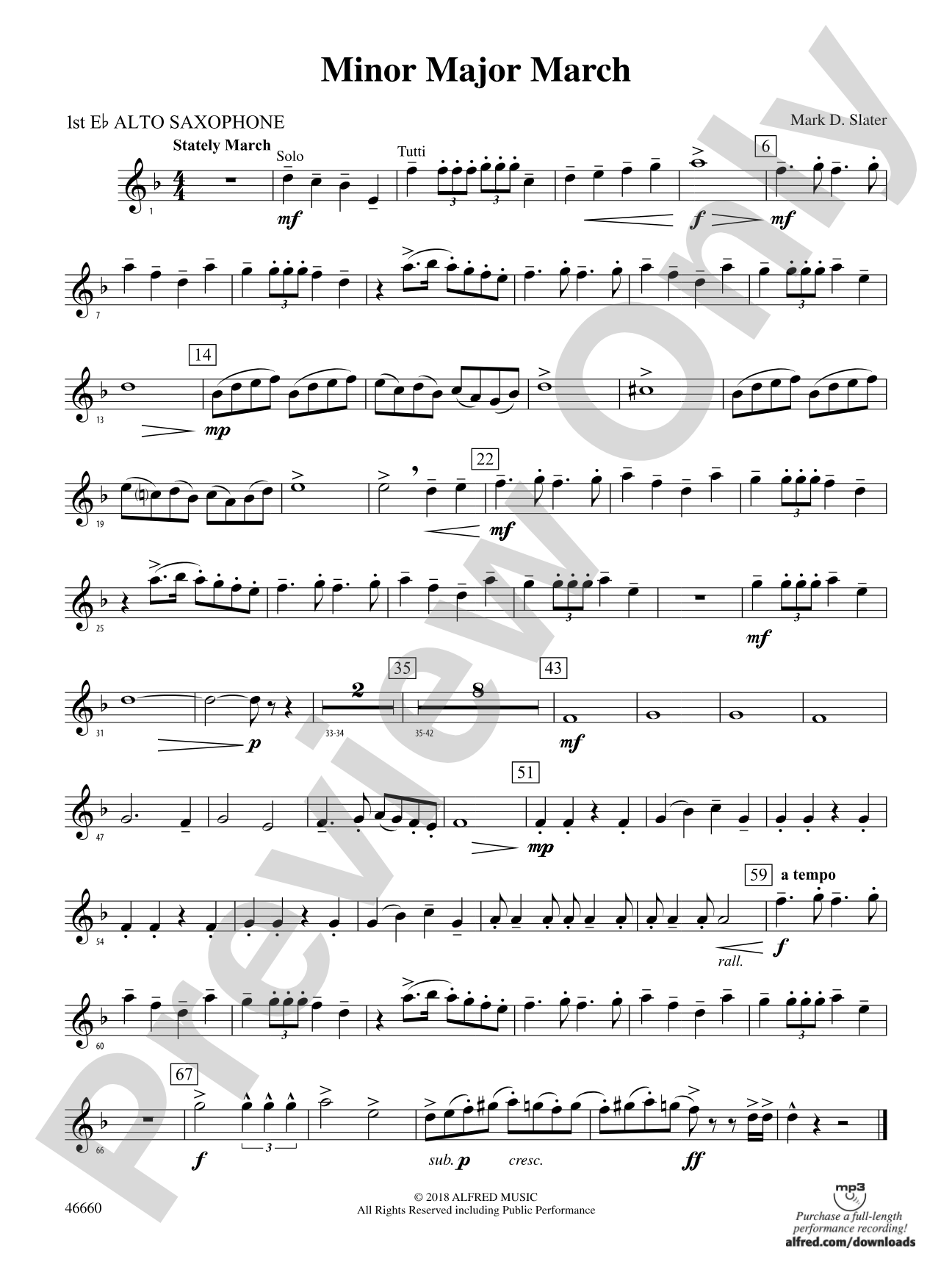 Minor Major March: E-flat Alto Saxophone