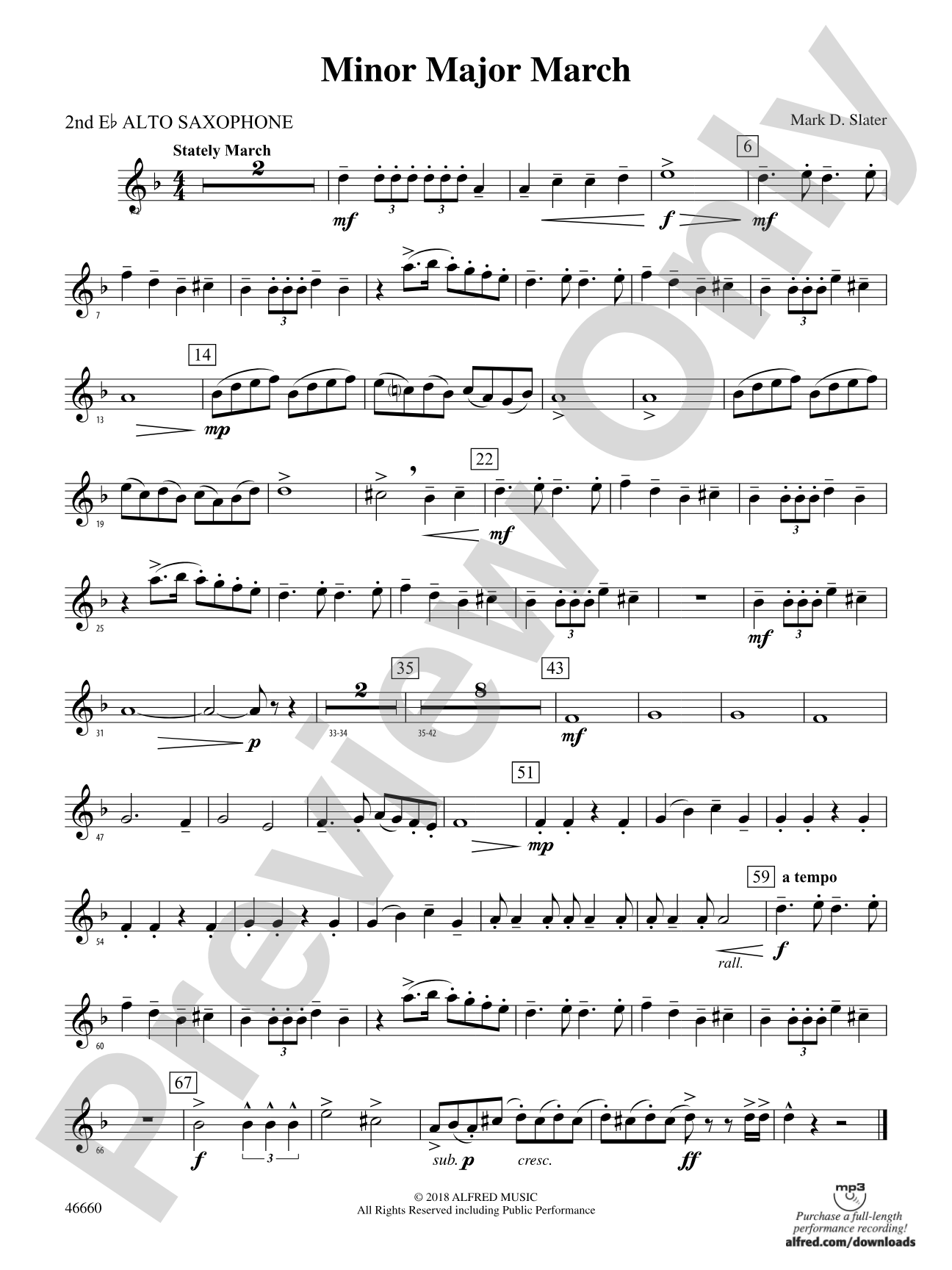 Minor Major March: 2nd E-flat Alto Saxophone