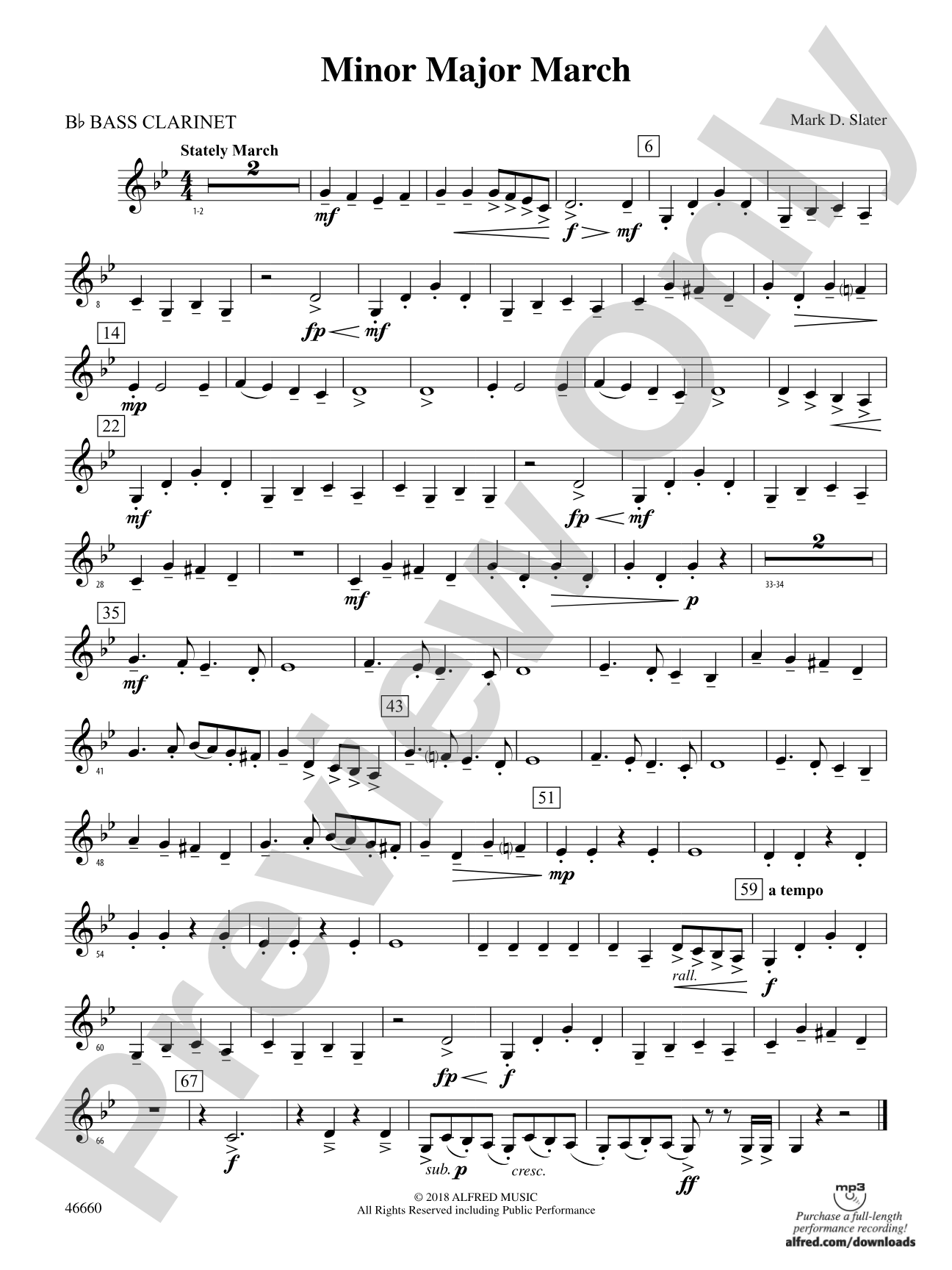 Minor Major March: B-flat Bass Clarinet