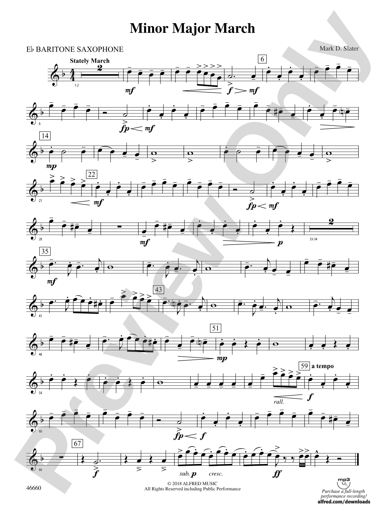 Minor Major March: E-flat Baritone Saxophone