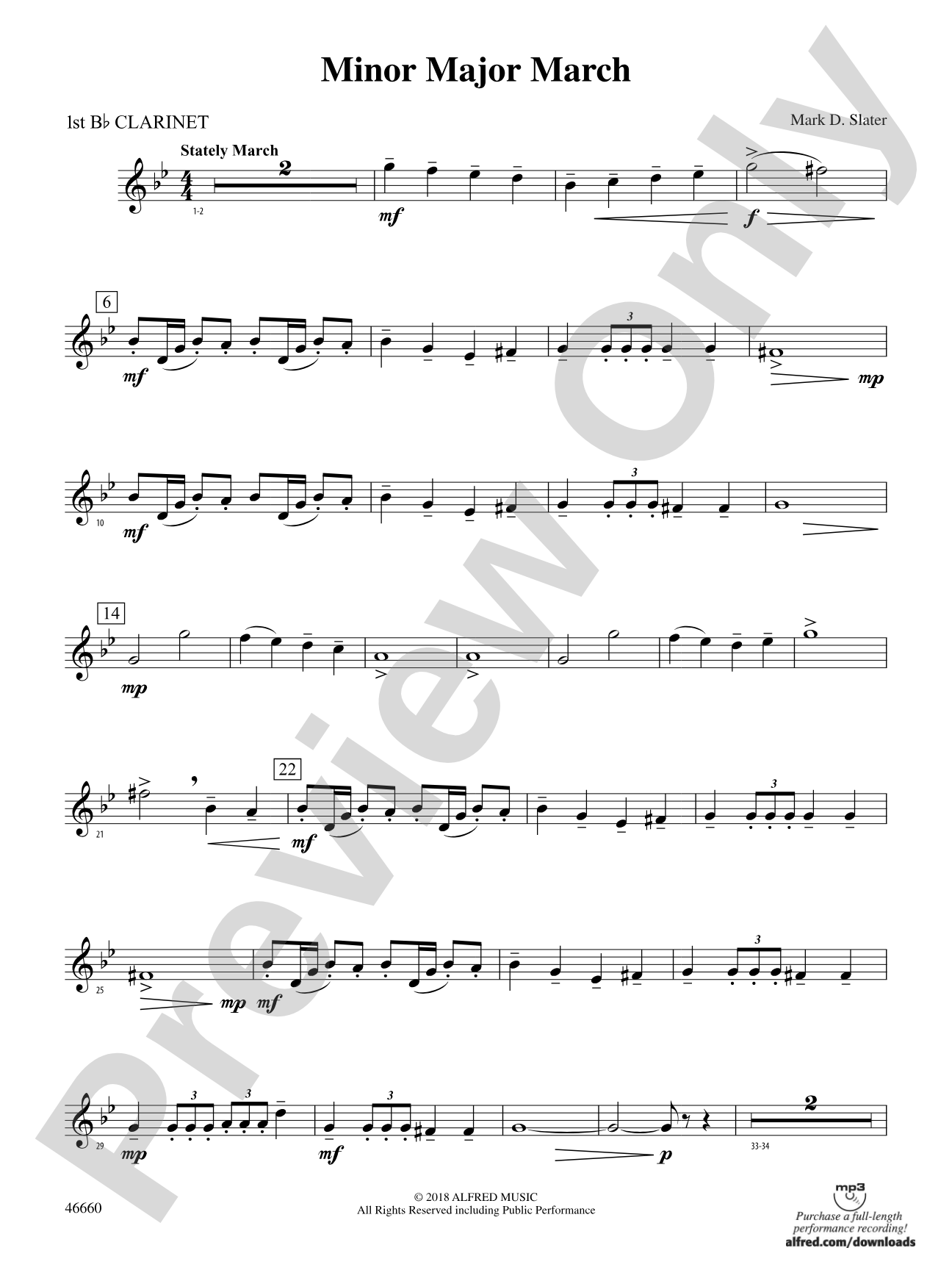 Minor Major March: 1st B-flat Clarinet