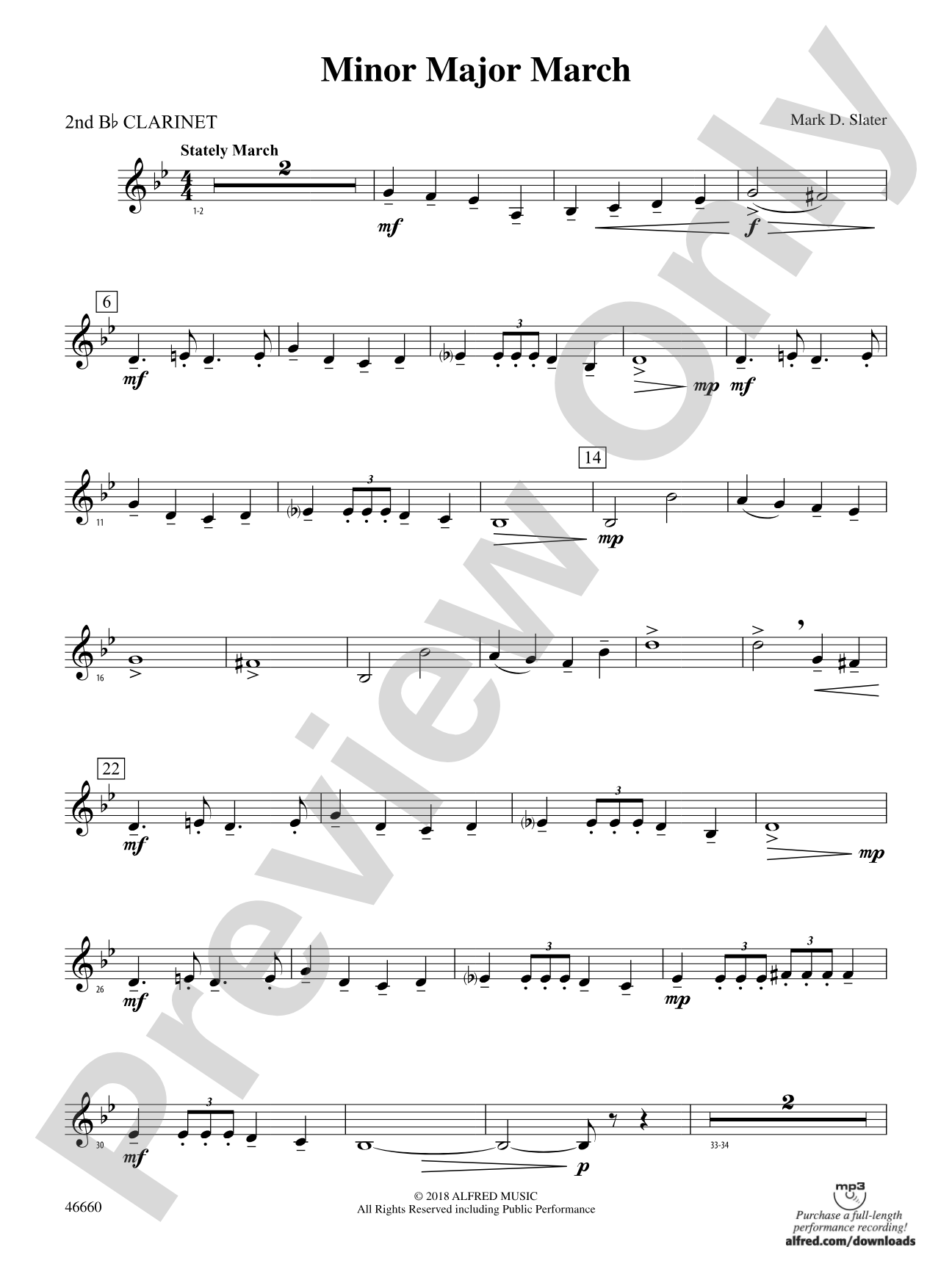 Minor Major March: 2nd B-flat Clarinet