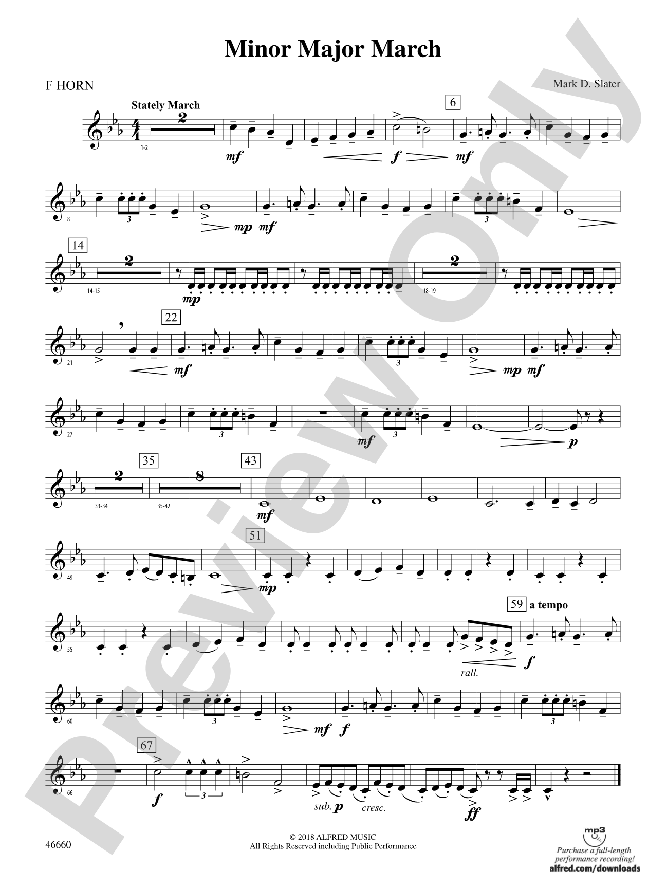 Minor Major March: 1st F Horn