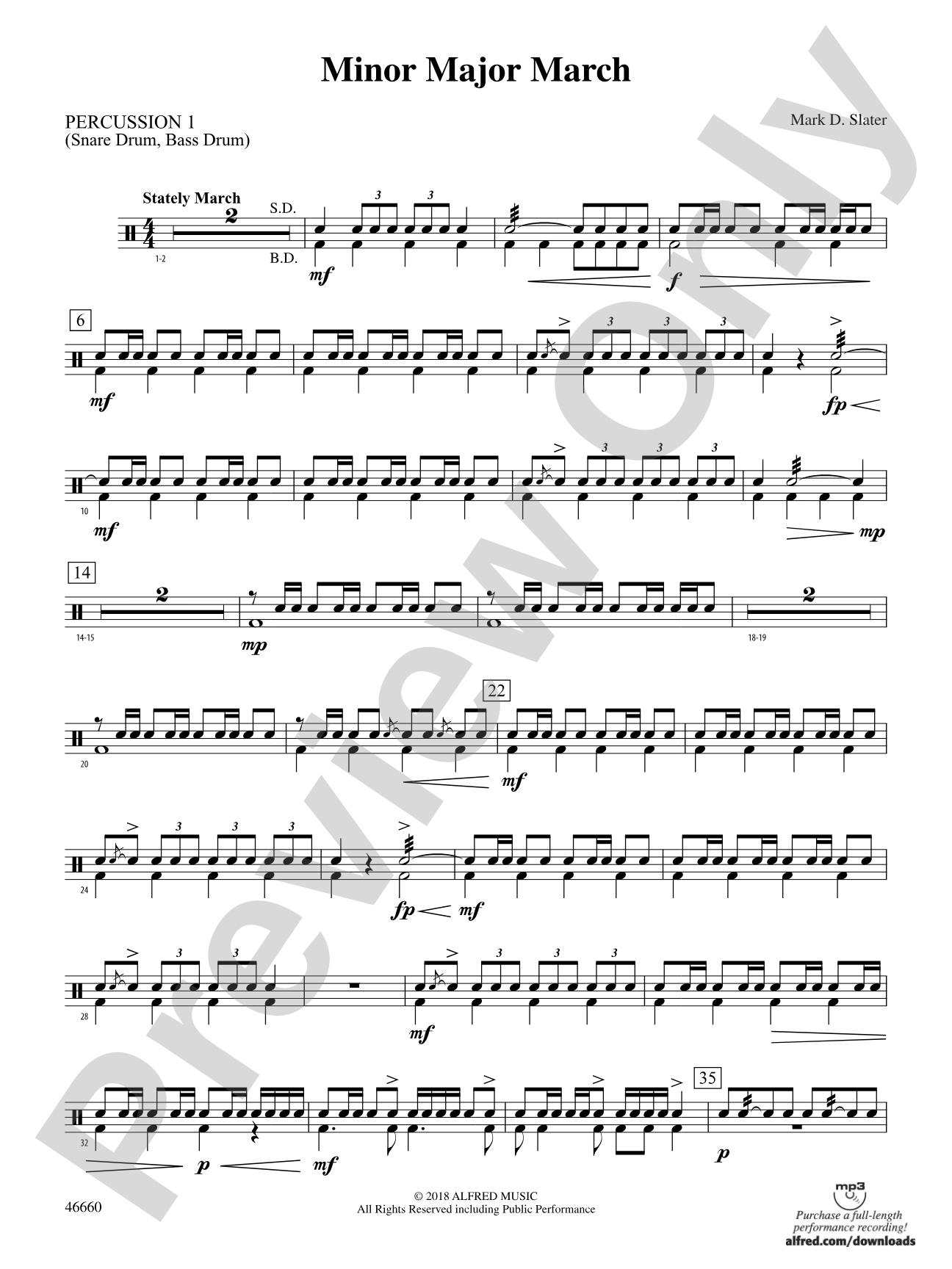 Minor Major March: 1st Percussion