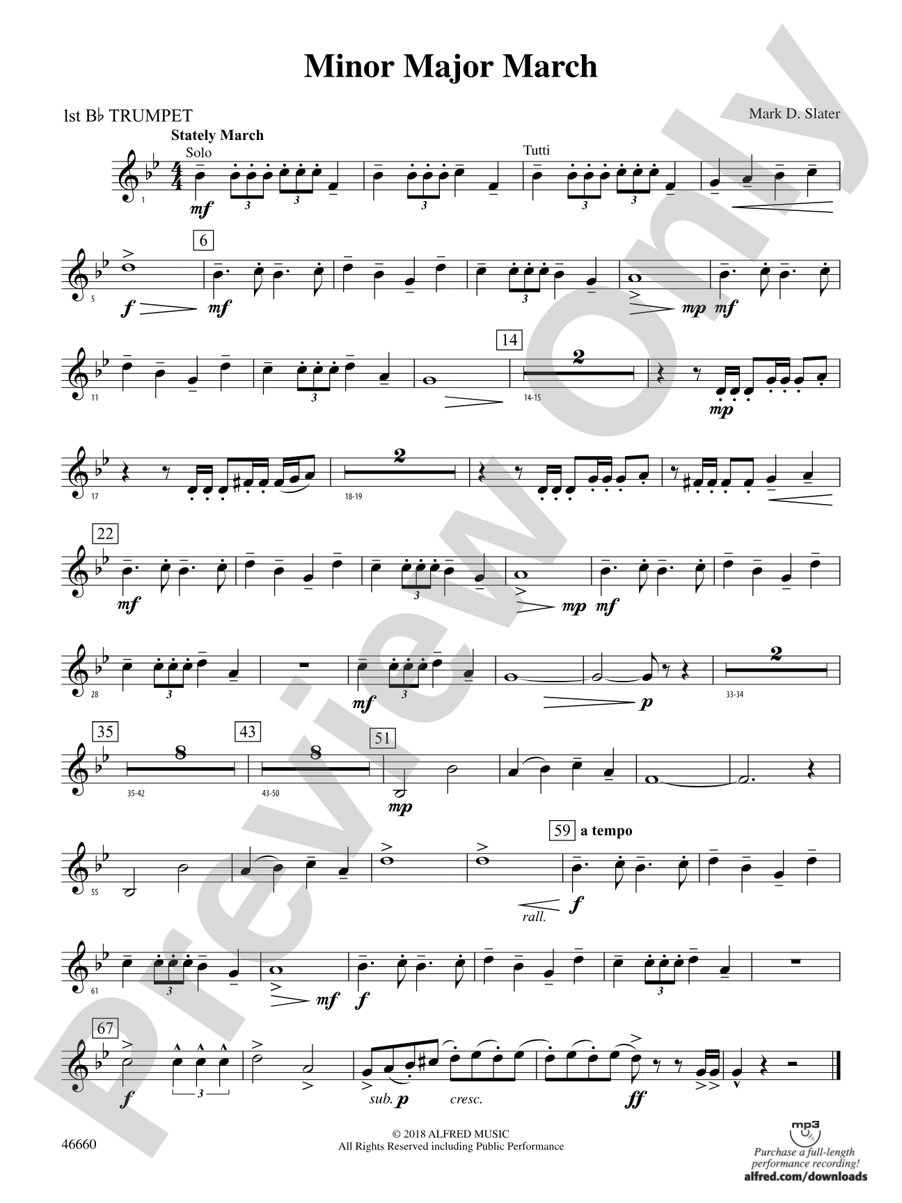 Minor Major March: 1st B-flat Trumpet