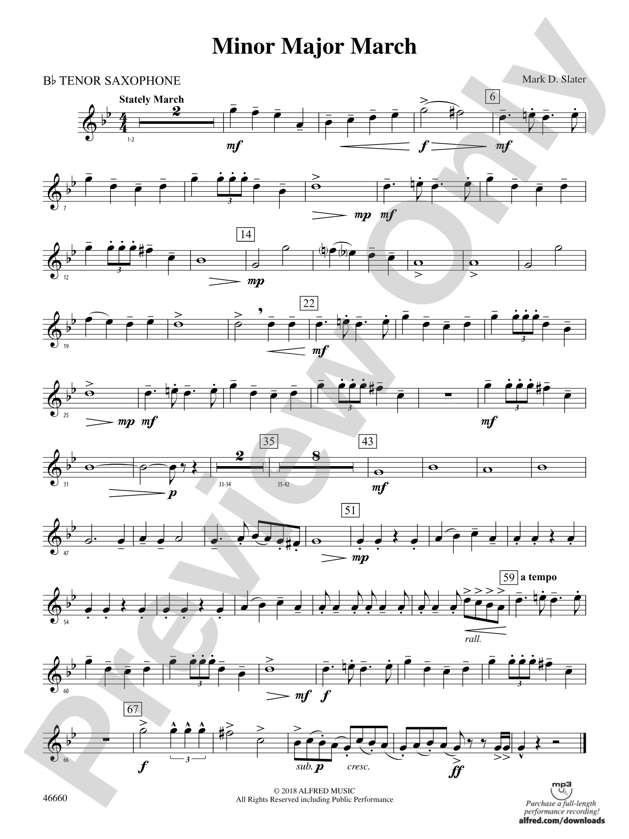 Minor Major March: B-flat Tenor Saxophone