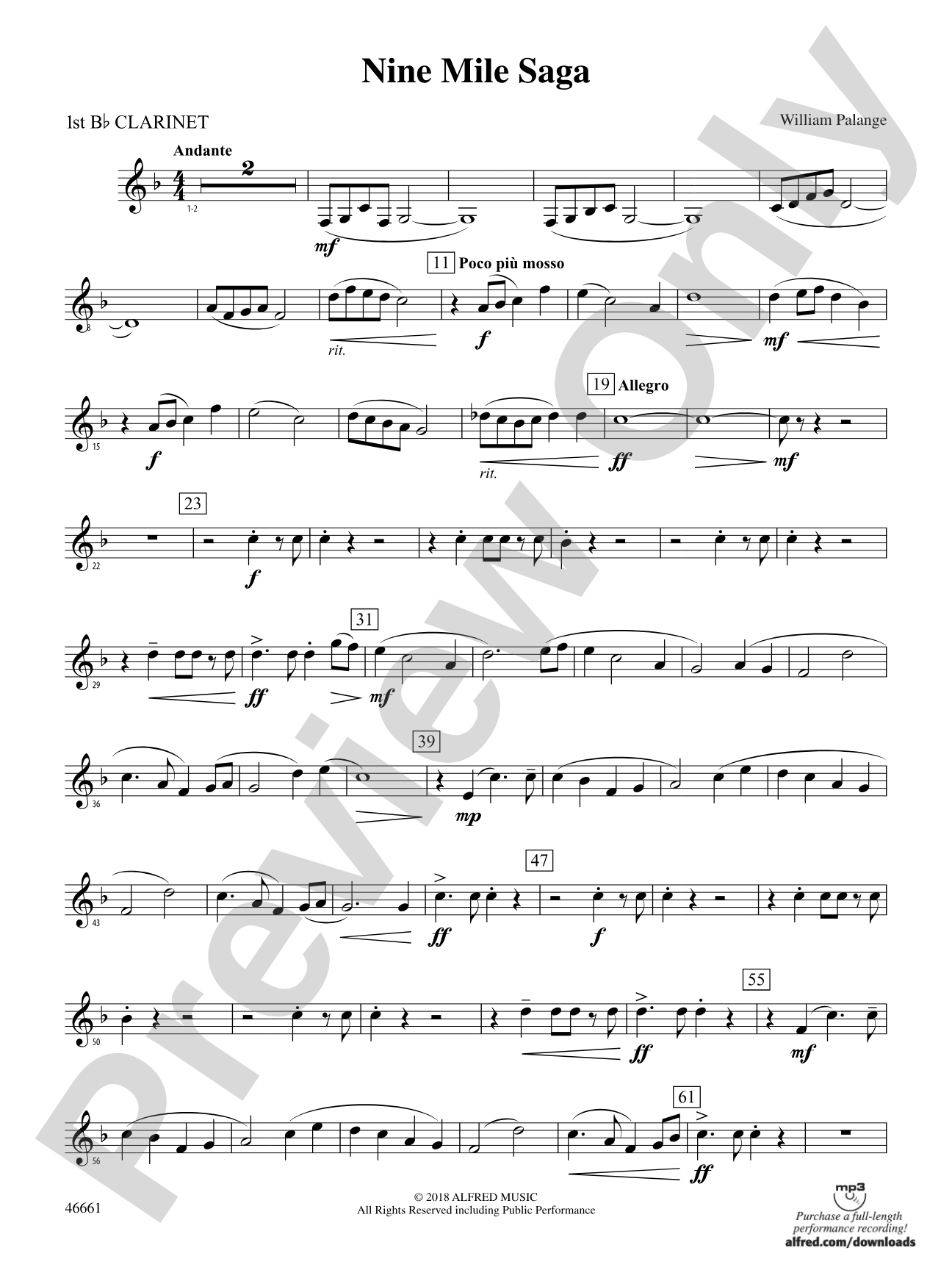 Nine Mile Saga: 1st B-flat Clarinet
