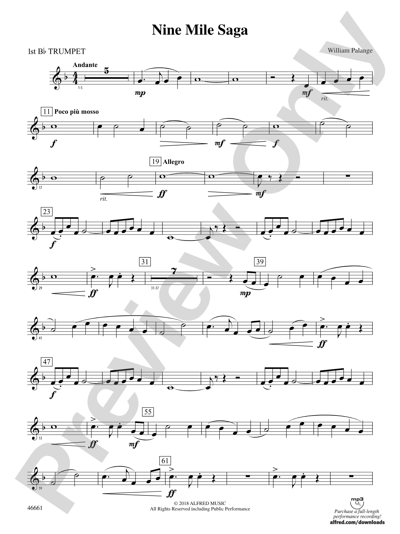 Nine Mile Saga: 1st B-flat Trumpet