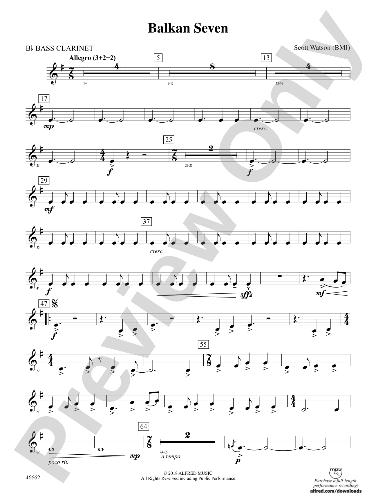 Balkan Seven: B-flat Bass Clarinet
