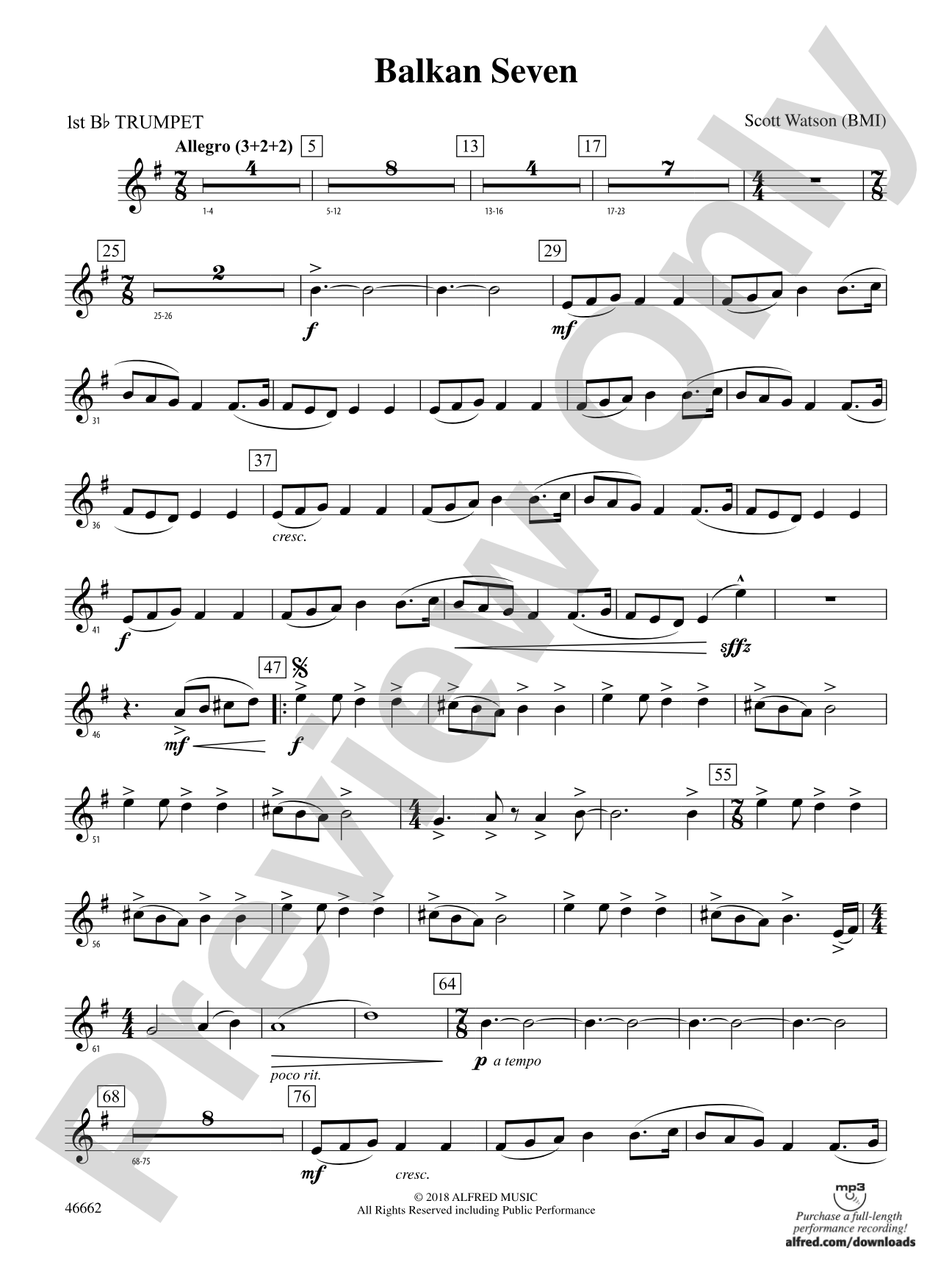 Balkan Seven: 1st B-flat Trumpet
