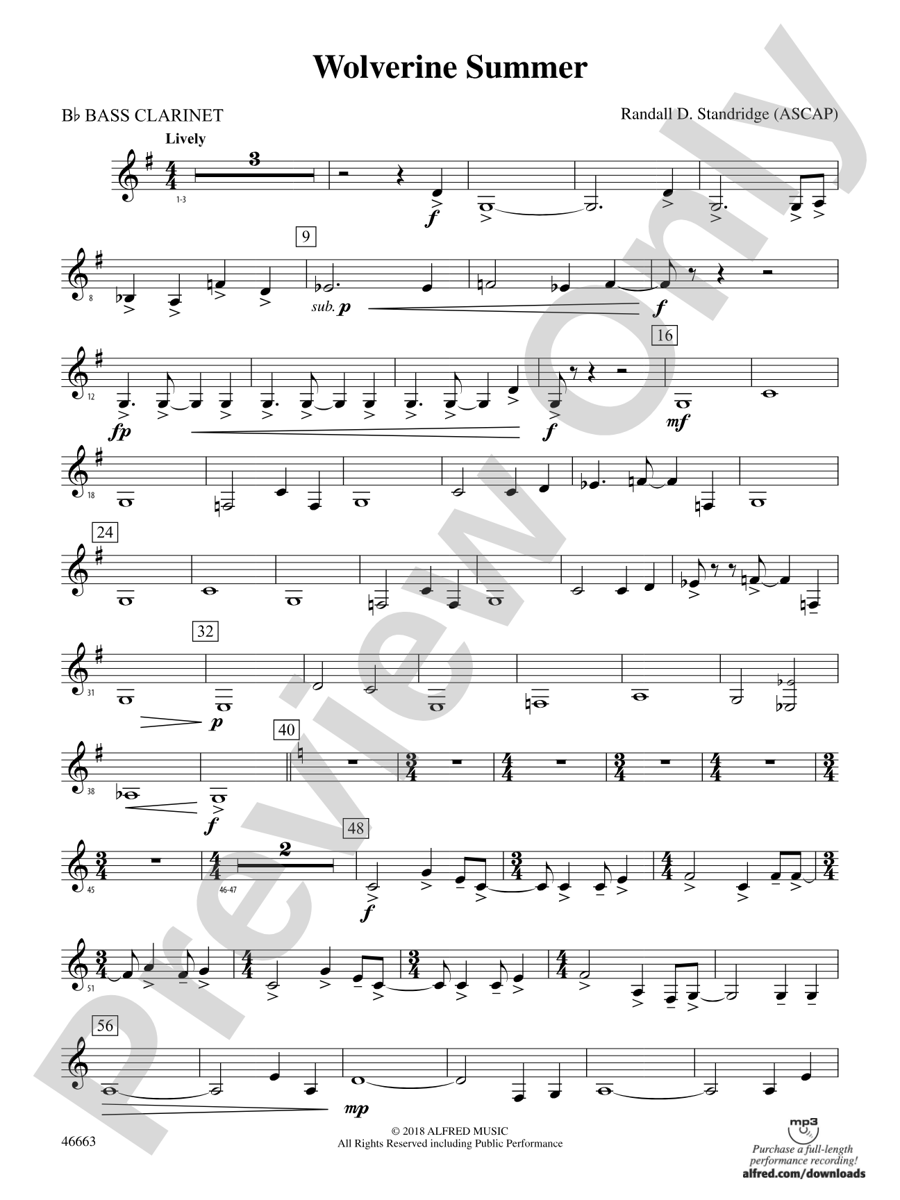 Wolverine Summer: B-flat Bass Clarinet