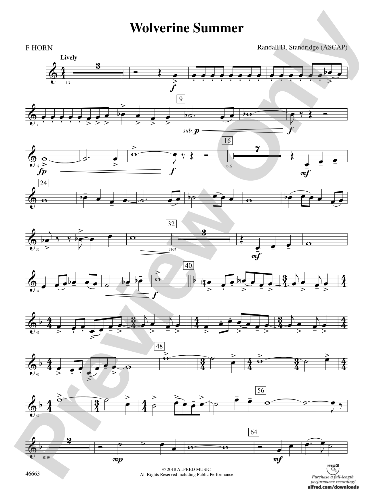 Wolverine Summer: 1st F Horn