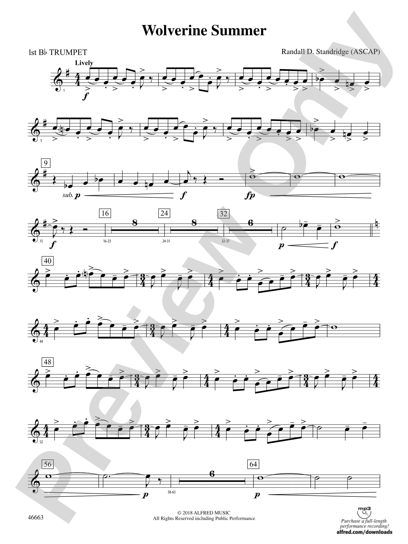 Wolverine Summer: 1st B-flat Trumpet