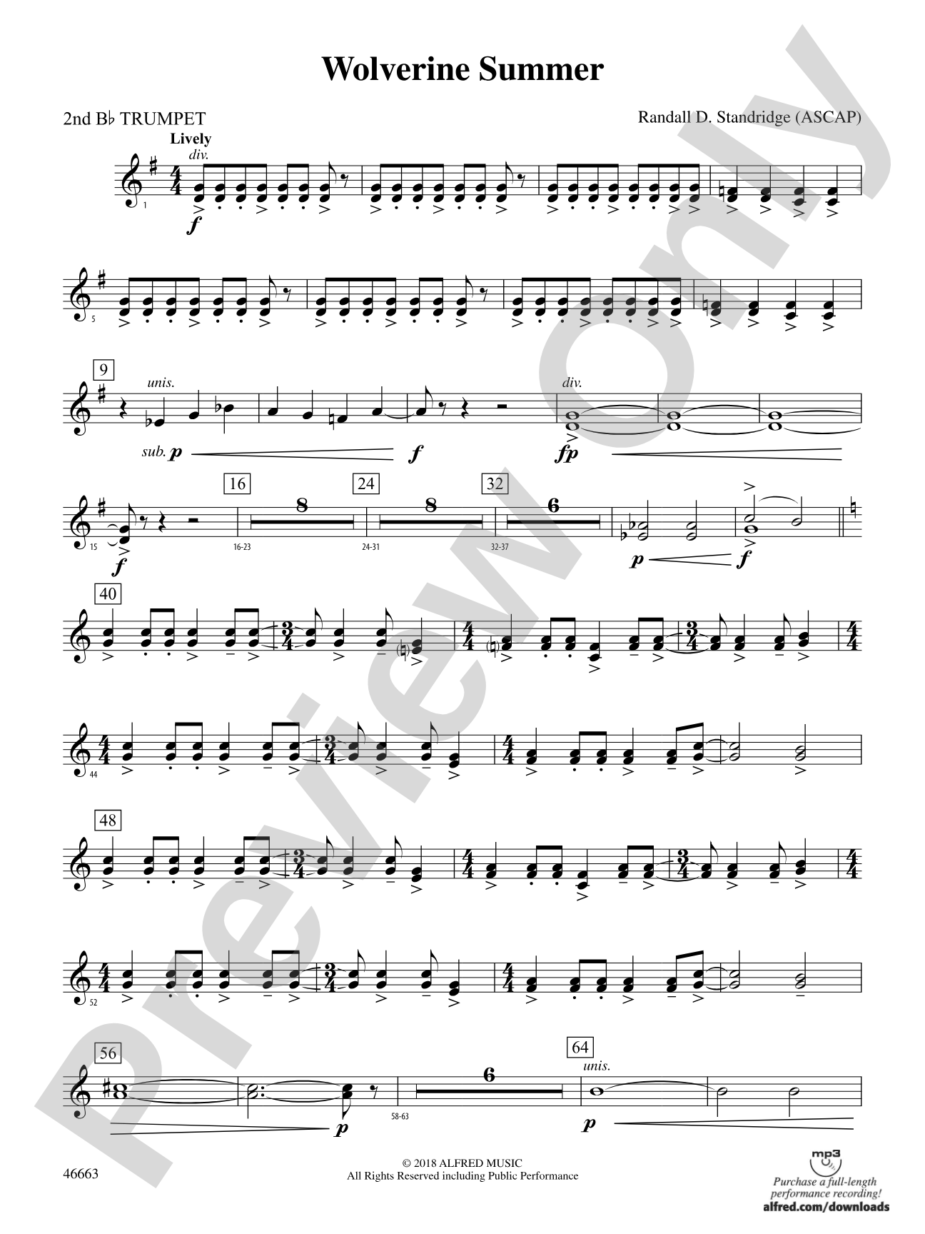 Wolverine Summer: 2nd B-flat Trumpet