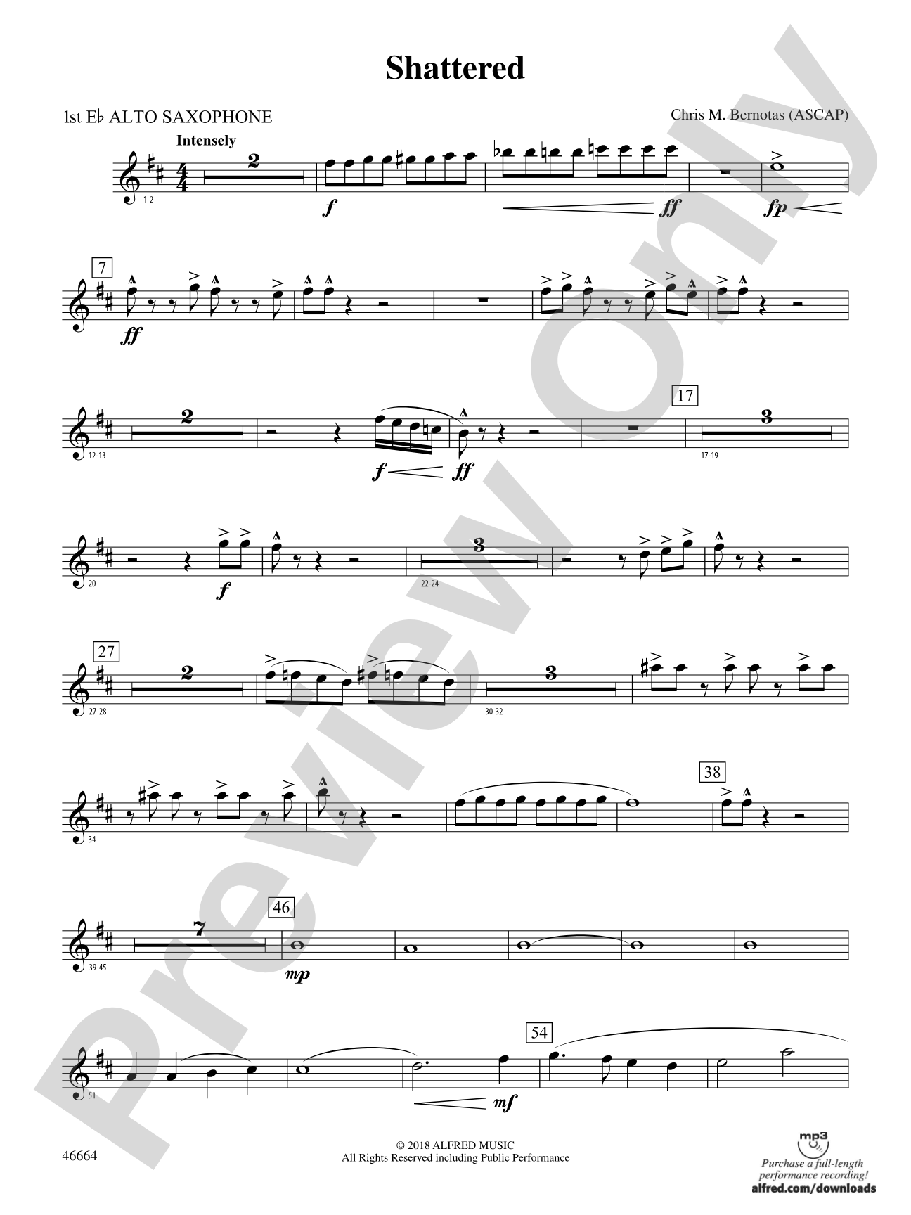 Shattered: E-flat Alto Saxophone