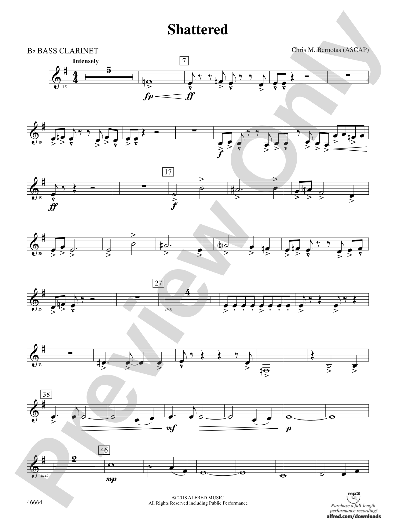 Shattered: B-flat Bass Clarinet