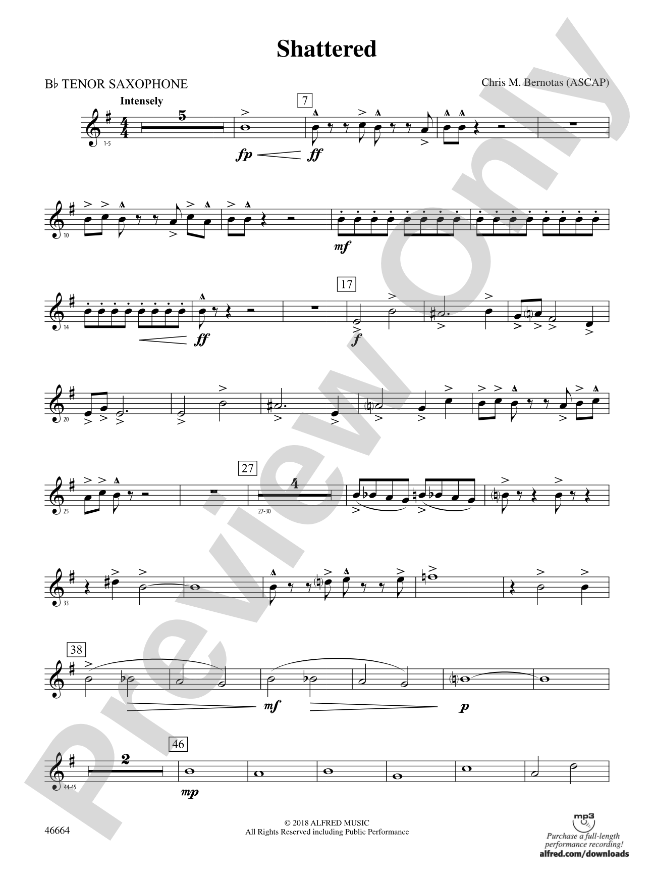 Shattered: B-flat Tenor Saxophone