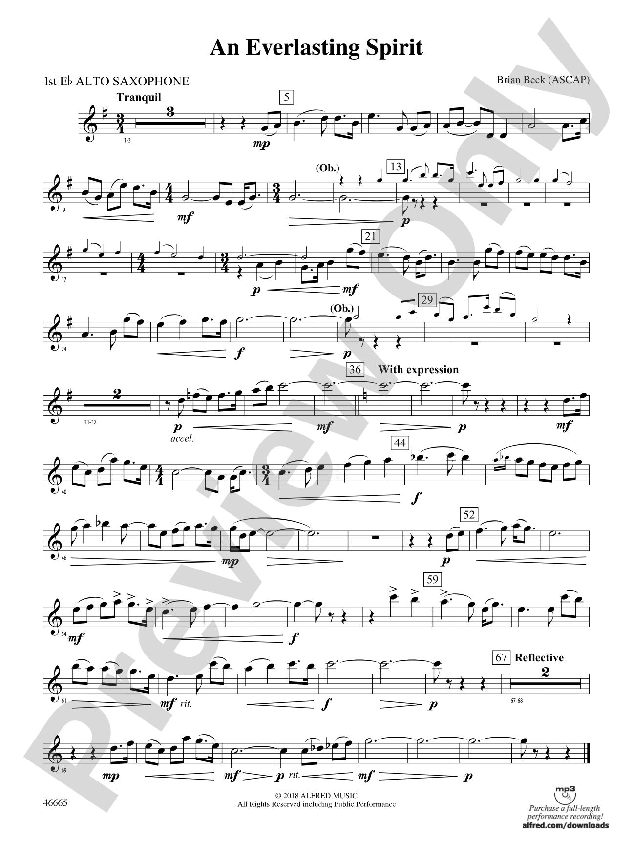 An Everlasting Spirit: E-flat Alto Saxophone