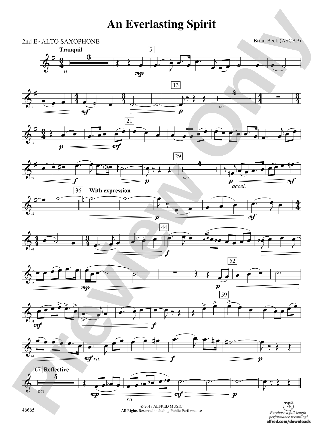 An Everlasting Spirit: 2nd E-flat Alto Saxophone