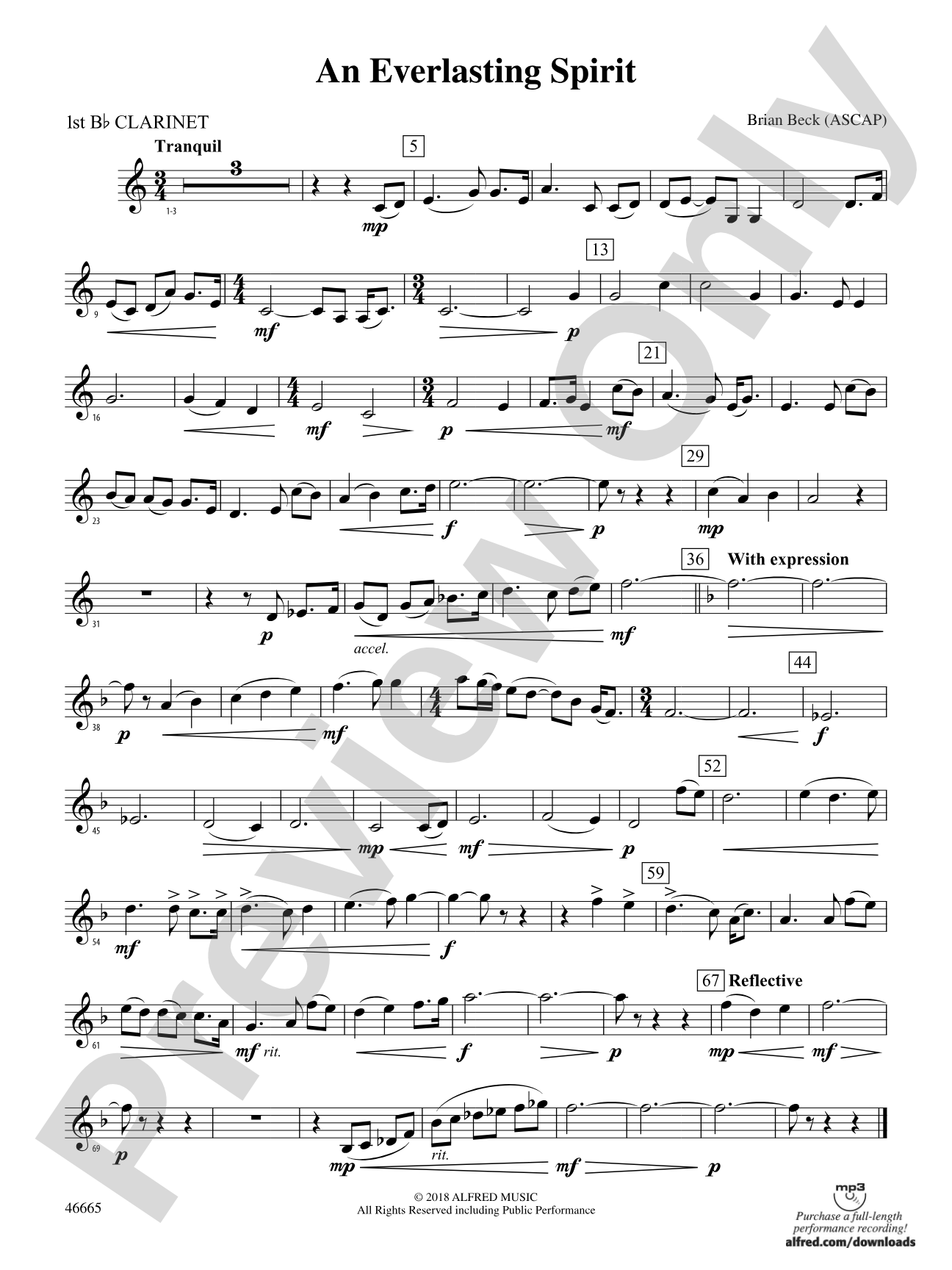 An Everlasting Spirit: 1st B-flat Clarinet