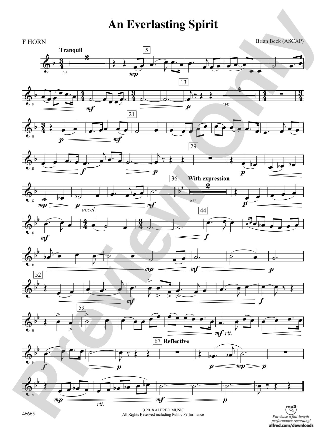 An Everlasting Spirit: 1st F Horn