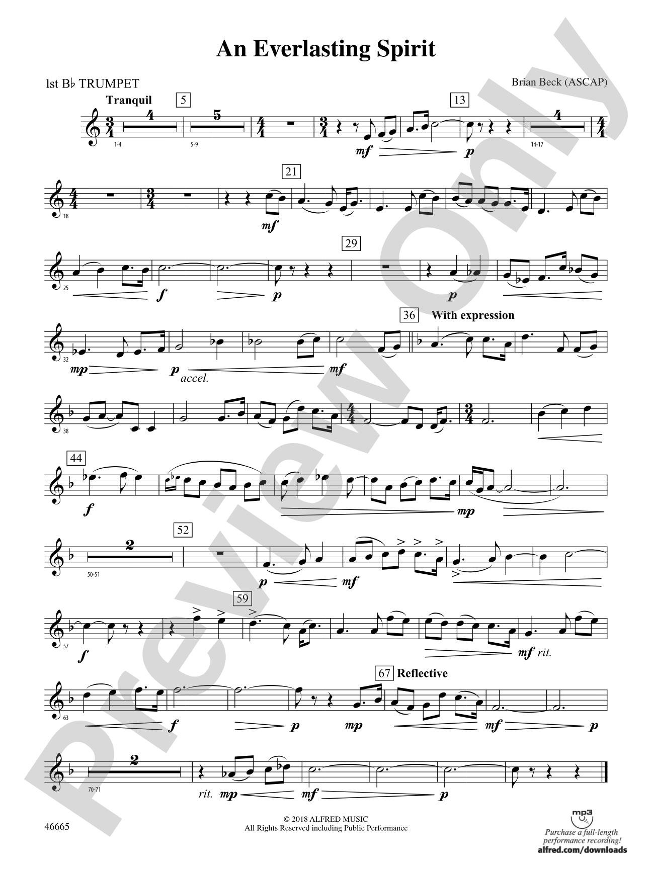 An Everlasting Spirit: 1st B-flat Trumpet